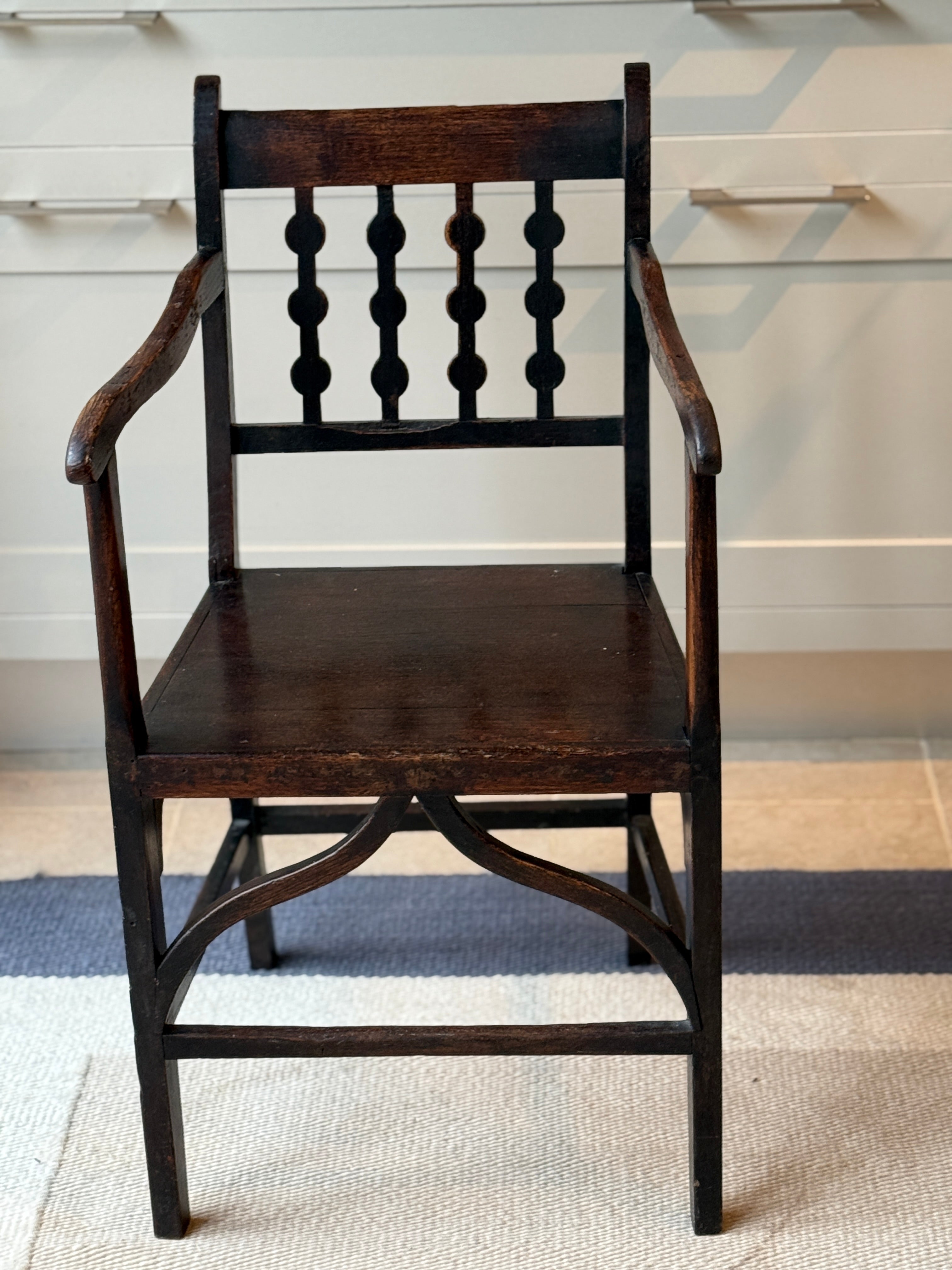Small Decorative Ebonised Oak Chair