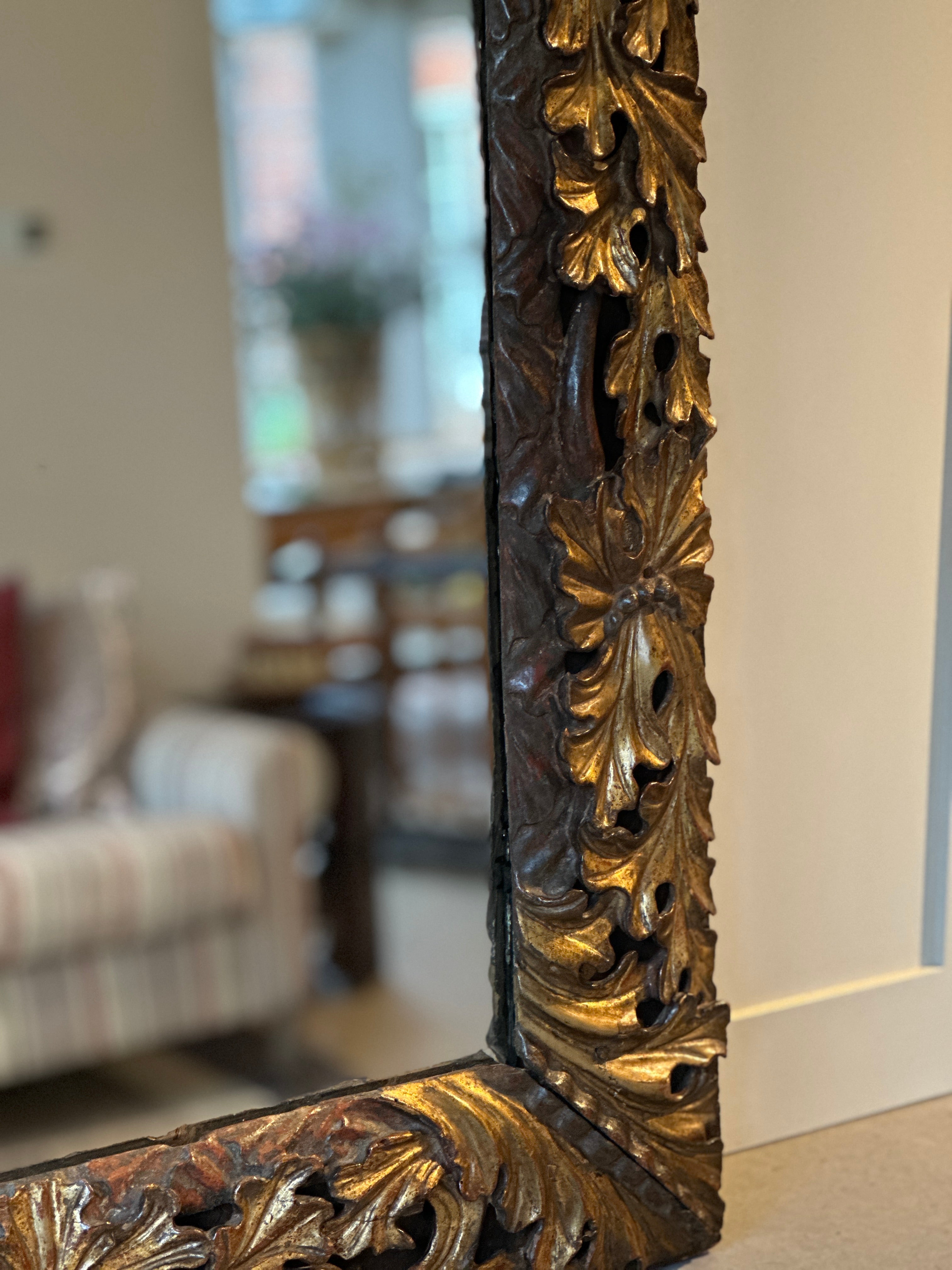 17th Century Italian Carved Wood Mirror