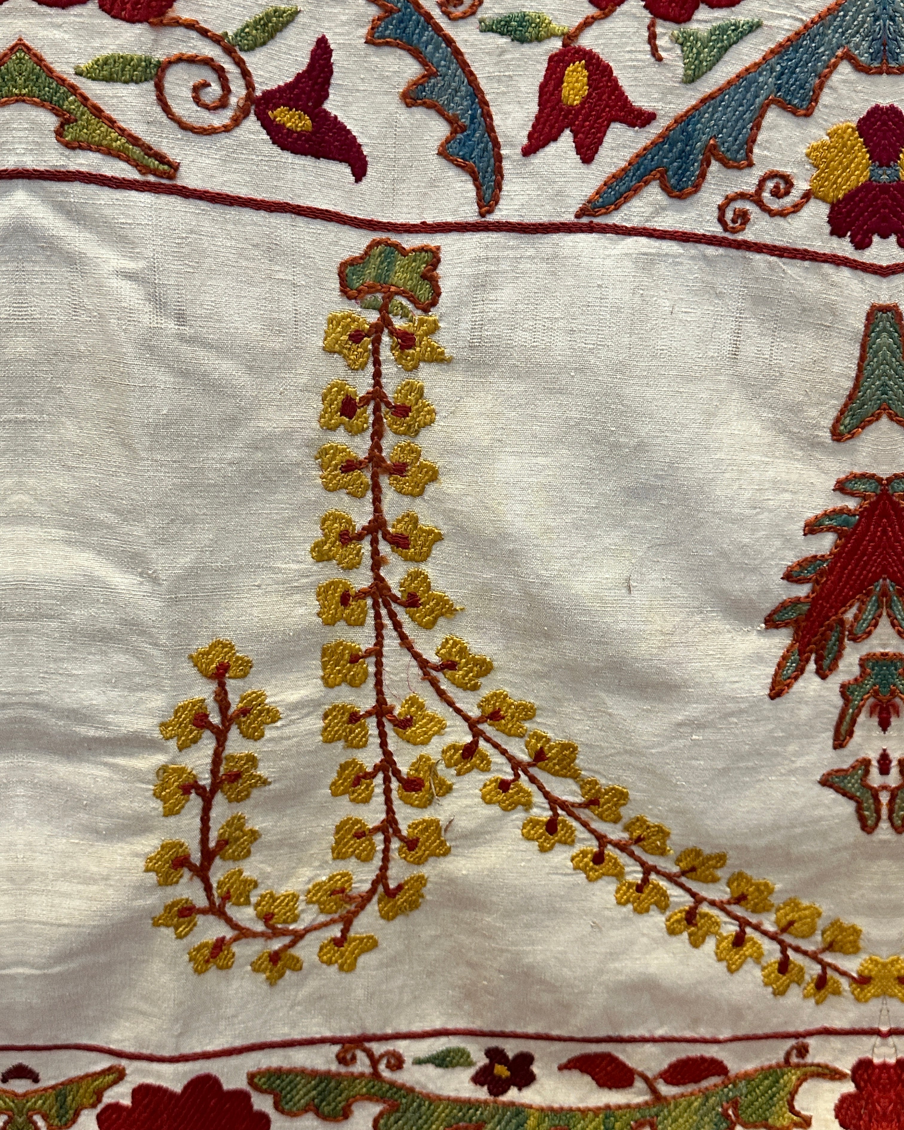 Large Antique Silk on Cotton Suzani