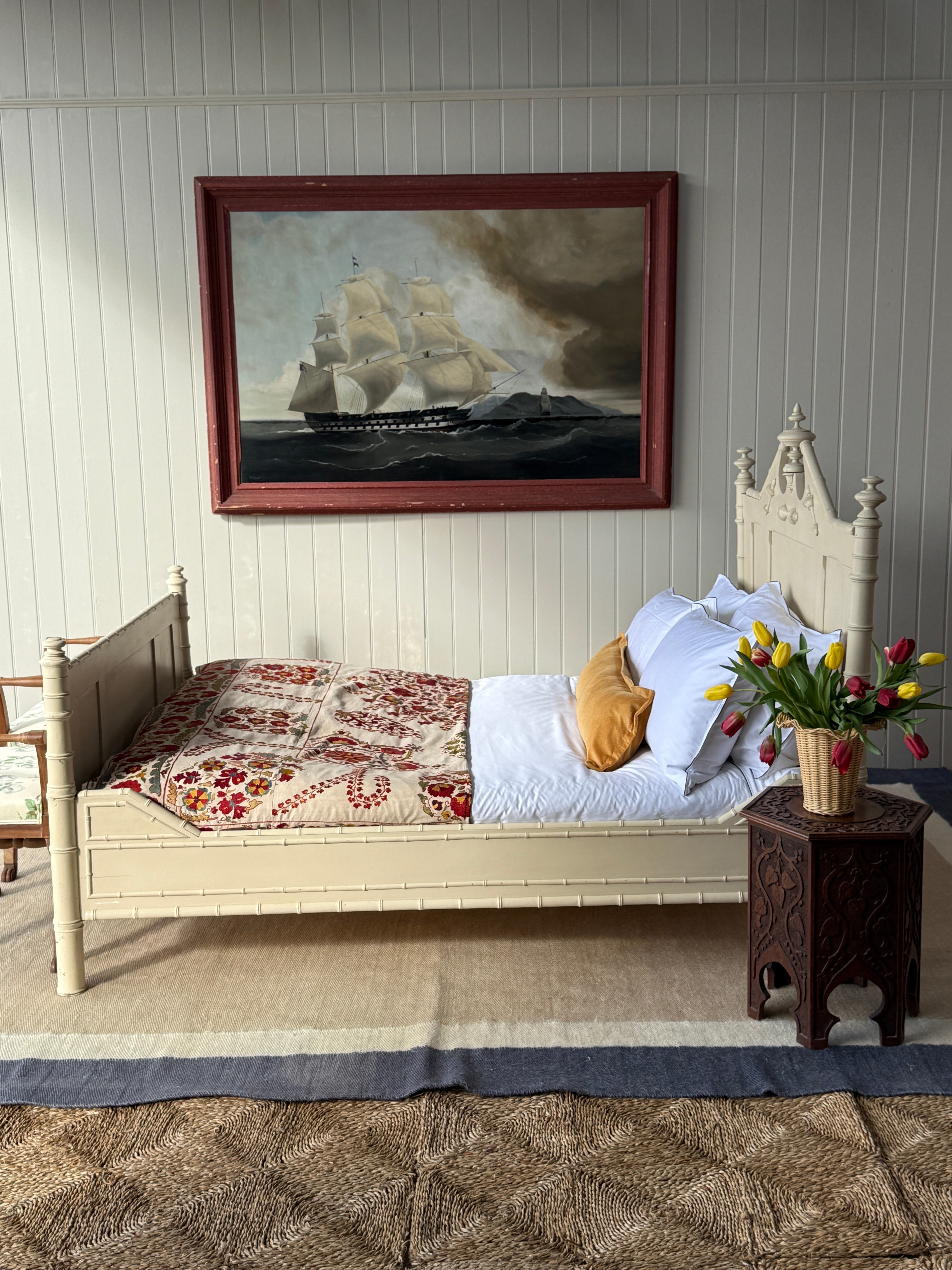 Faux Bamboo Painted Double Bed