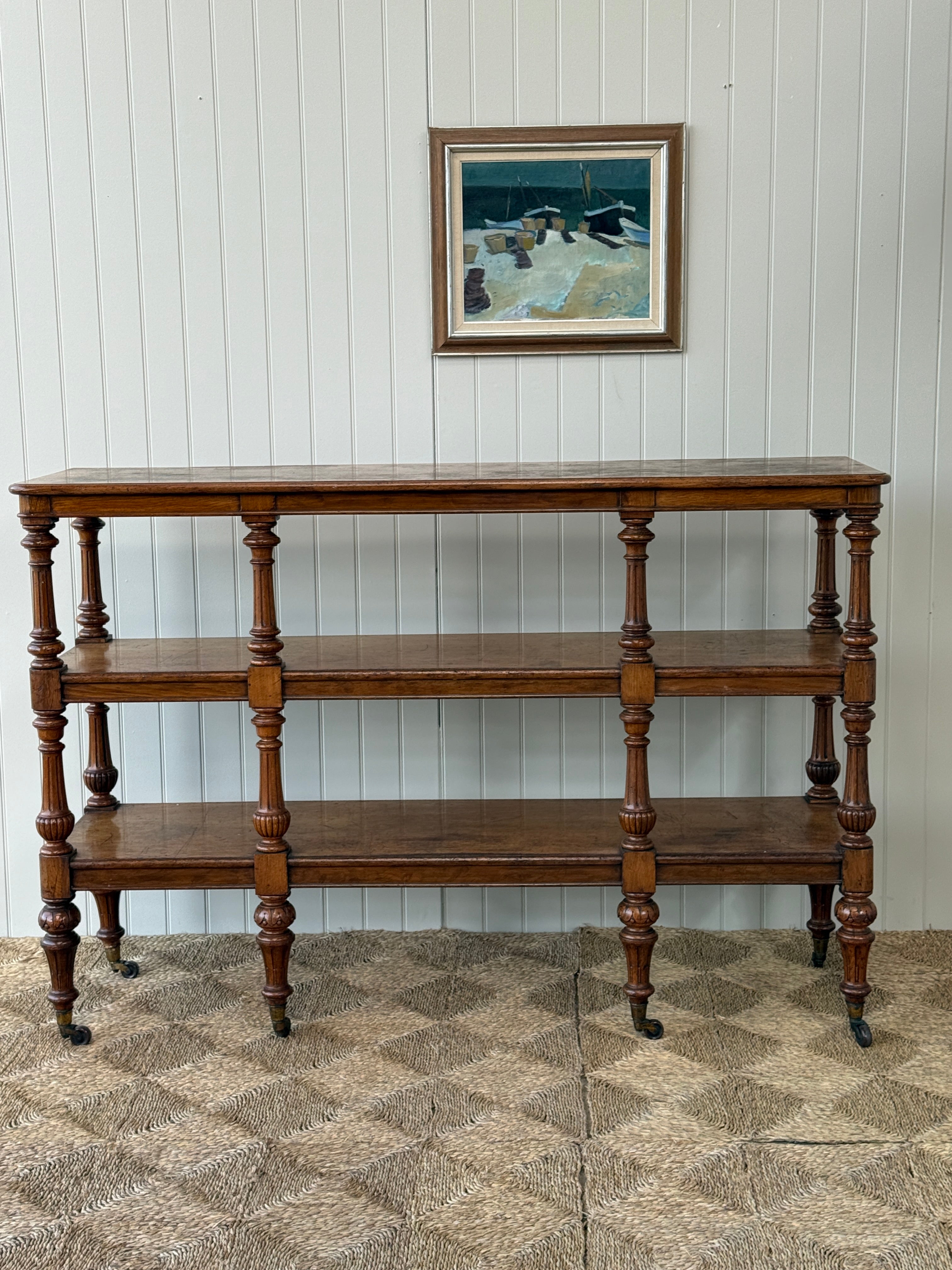 Large 19th Century Golden Oak 3 Tier Buffet