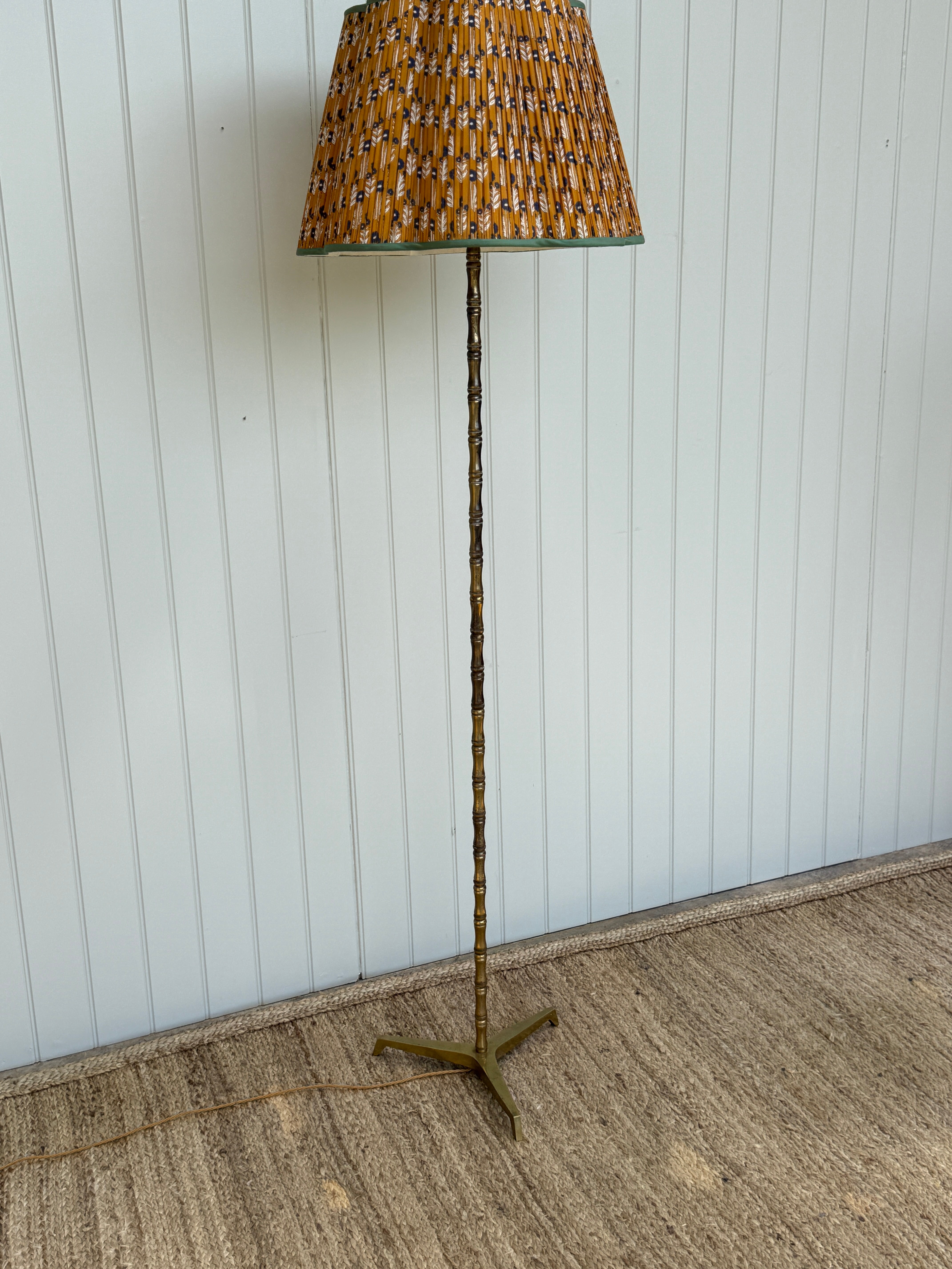 French Brass Faux Bamboo Floor lamp