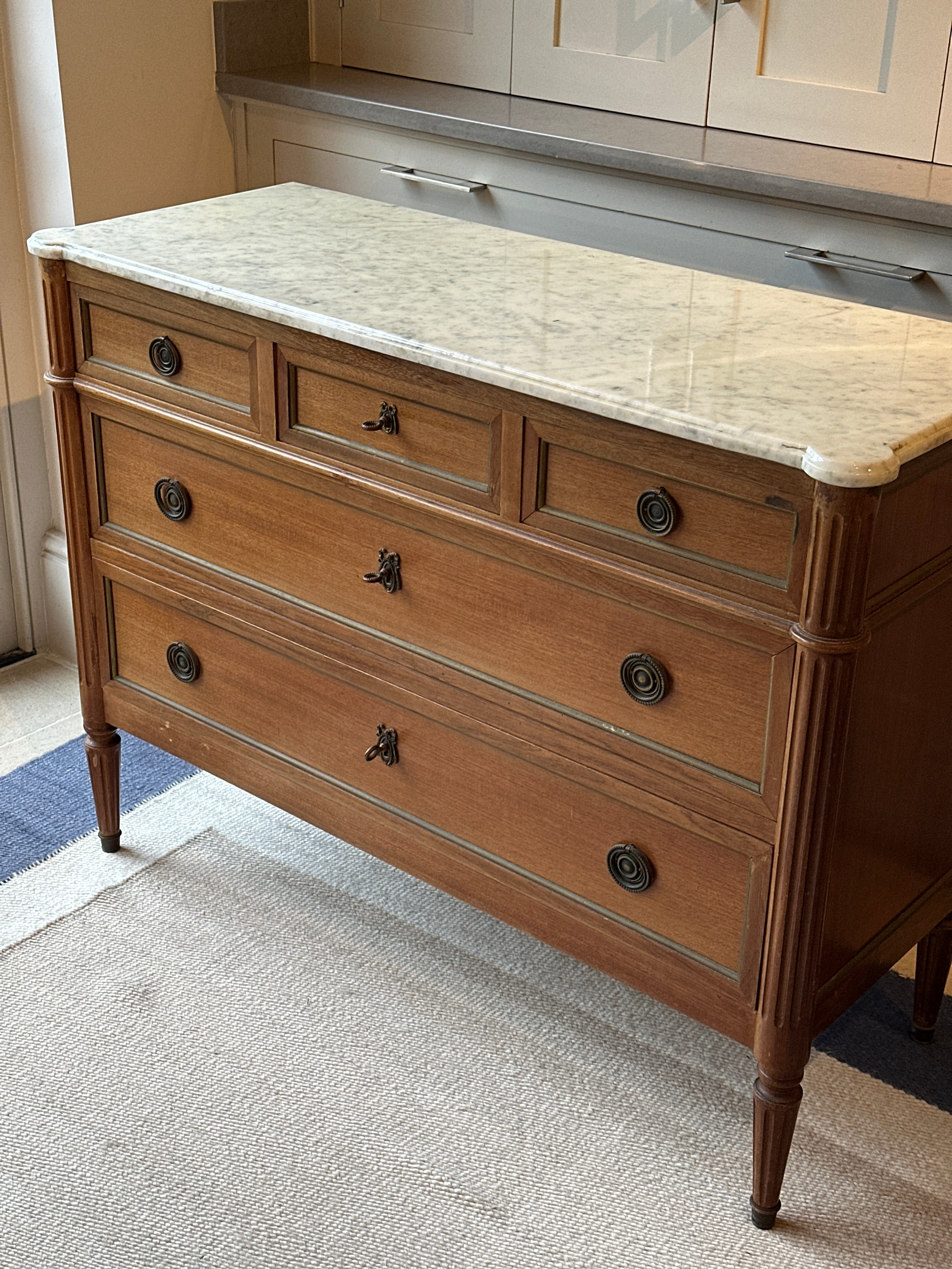 Small White Marble Topped Commode