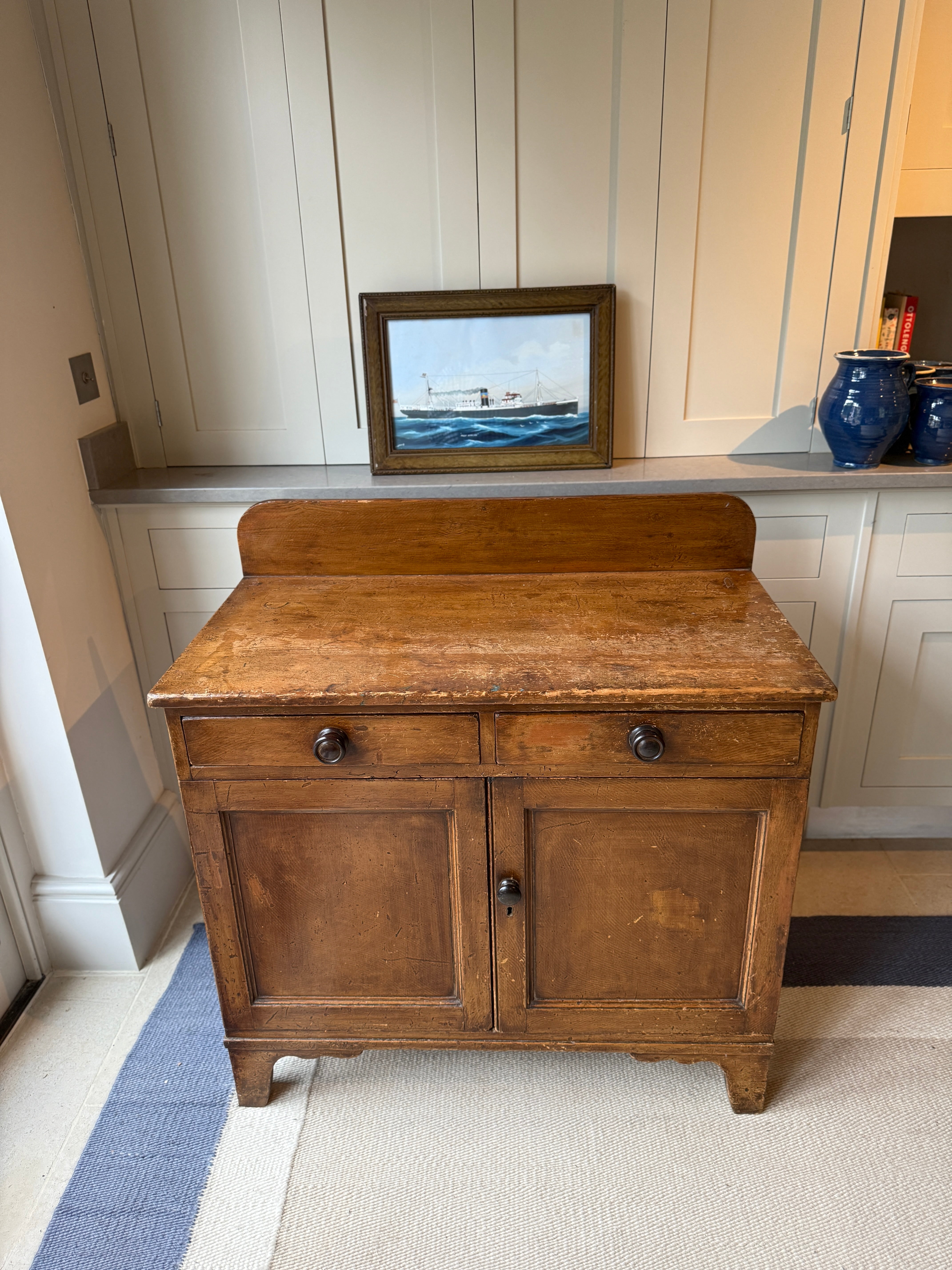 Regency Painted Pine Cupboard with gallery