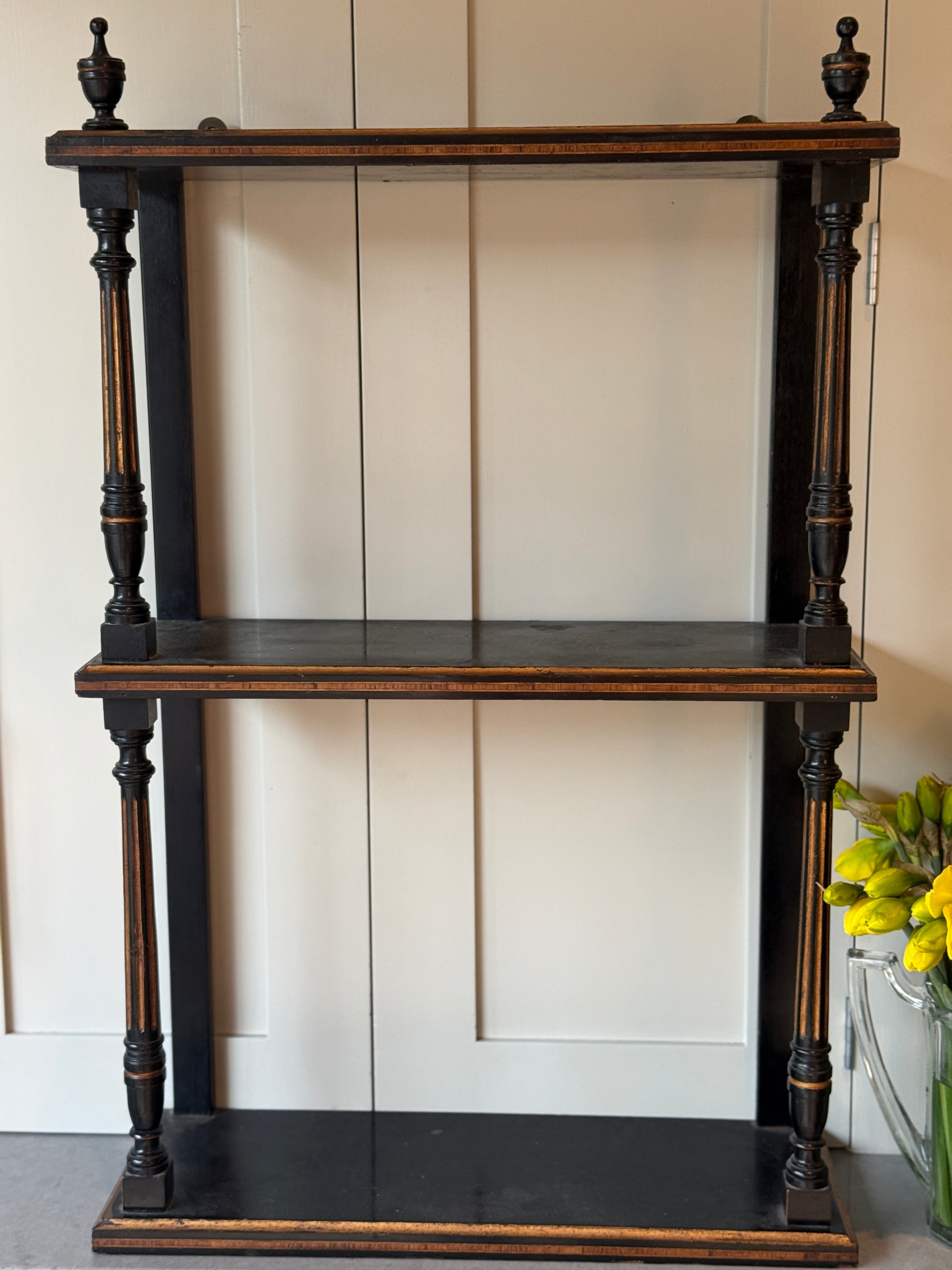 Small Ebonised Wall Shelves