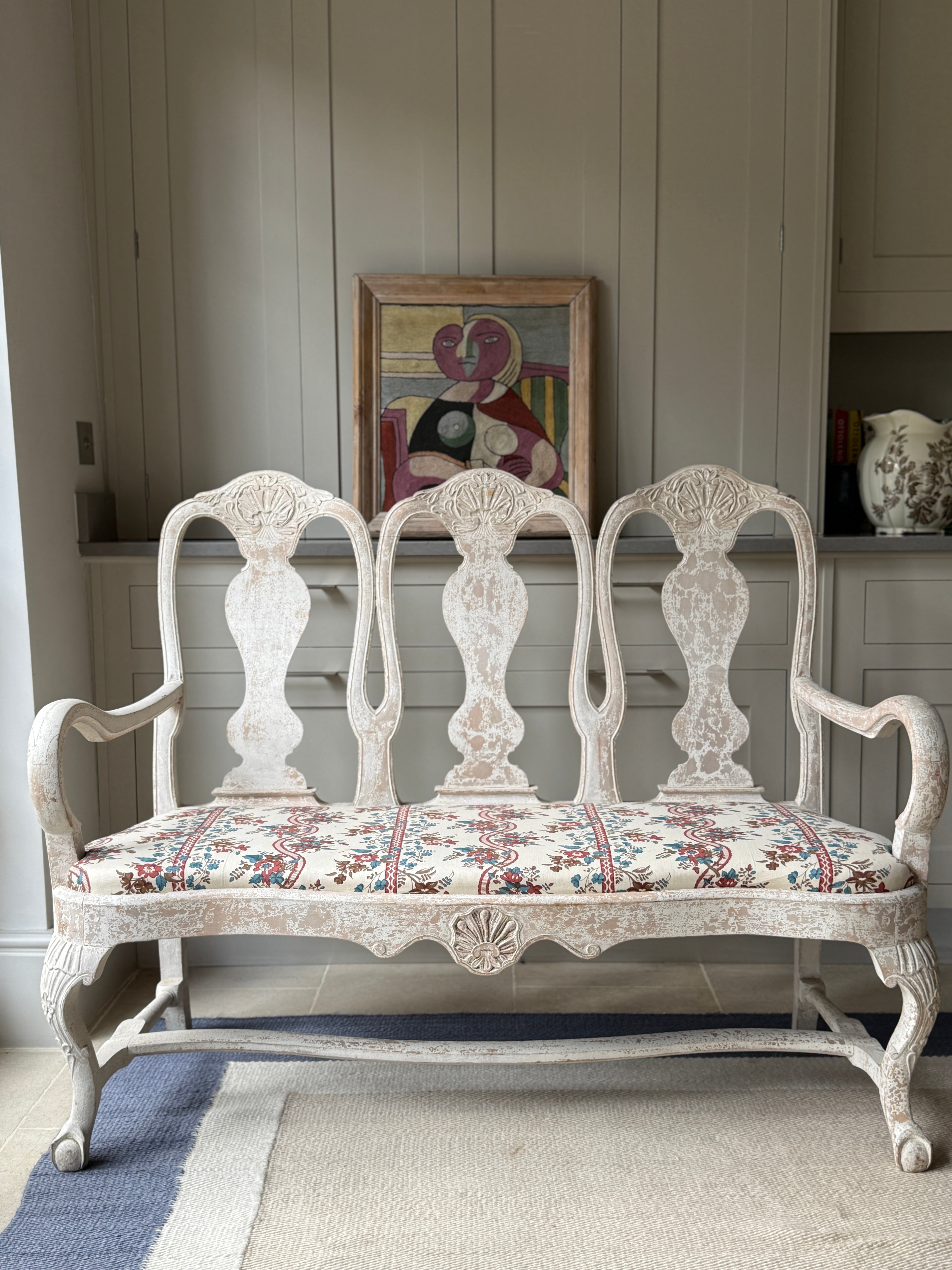 Late 19th Century Swedish Chaise with Compagnie D’Inde fabric