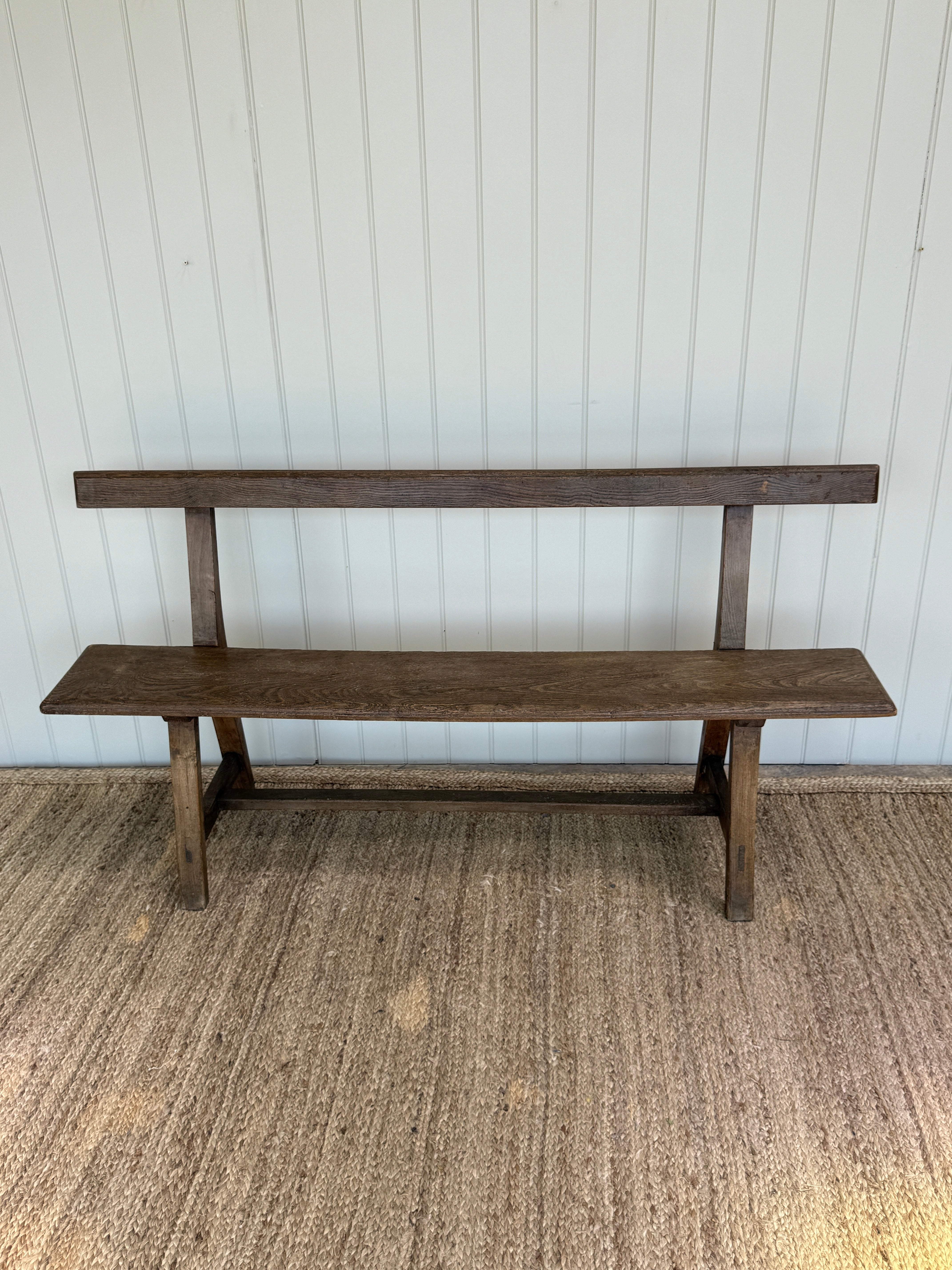 Narrow English Oak Bench