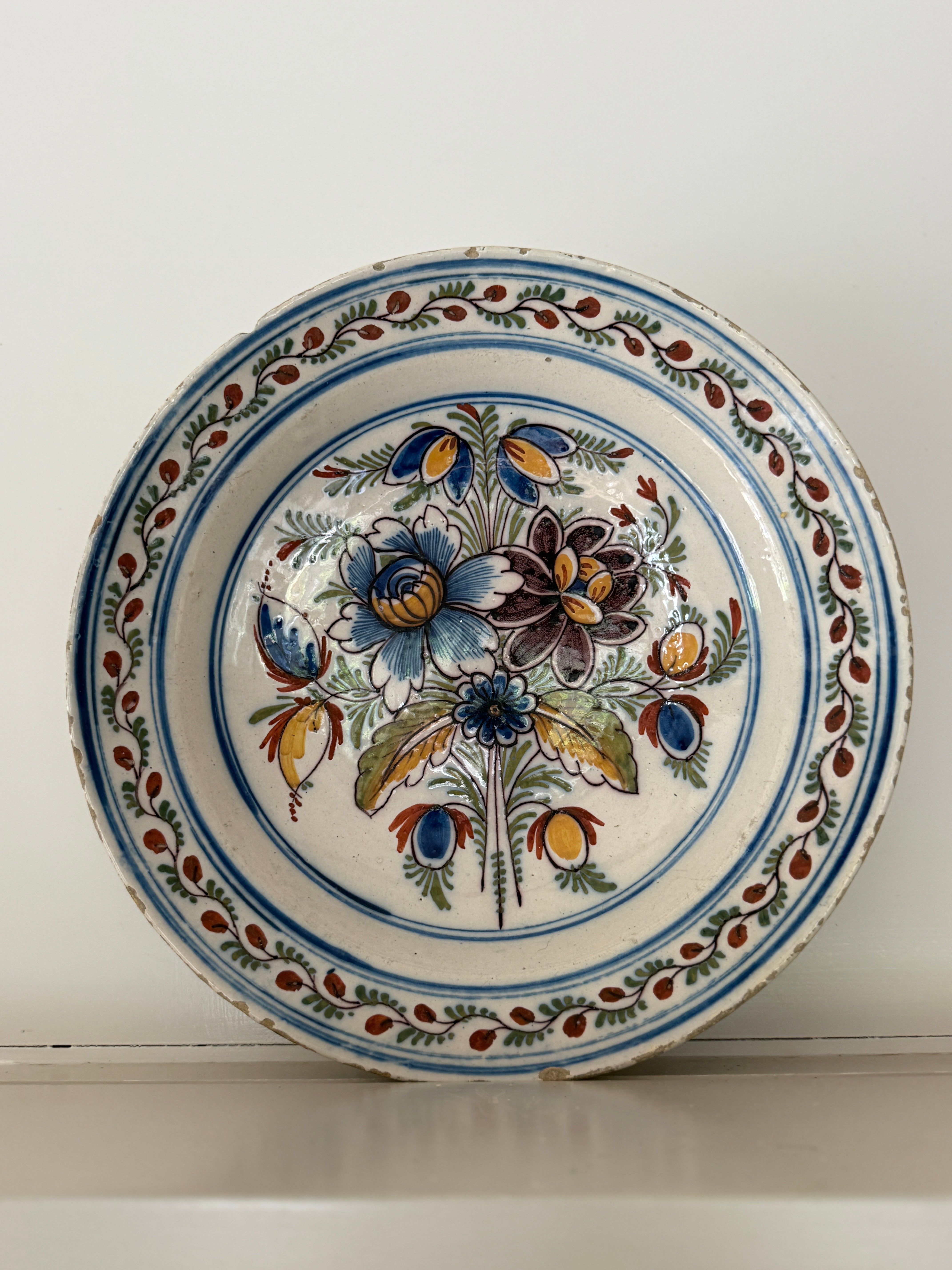 18th Century Polychrome Delft Charger