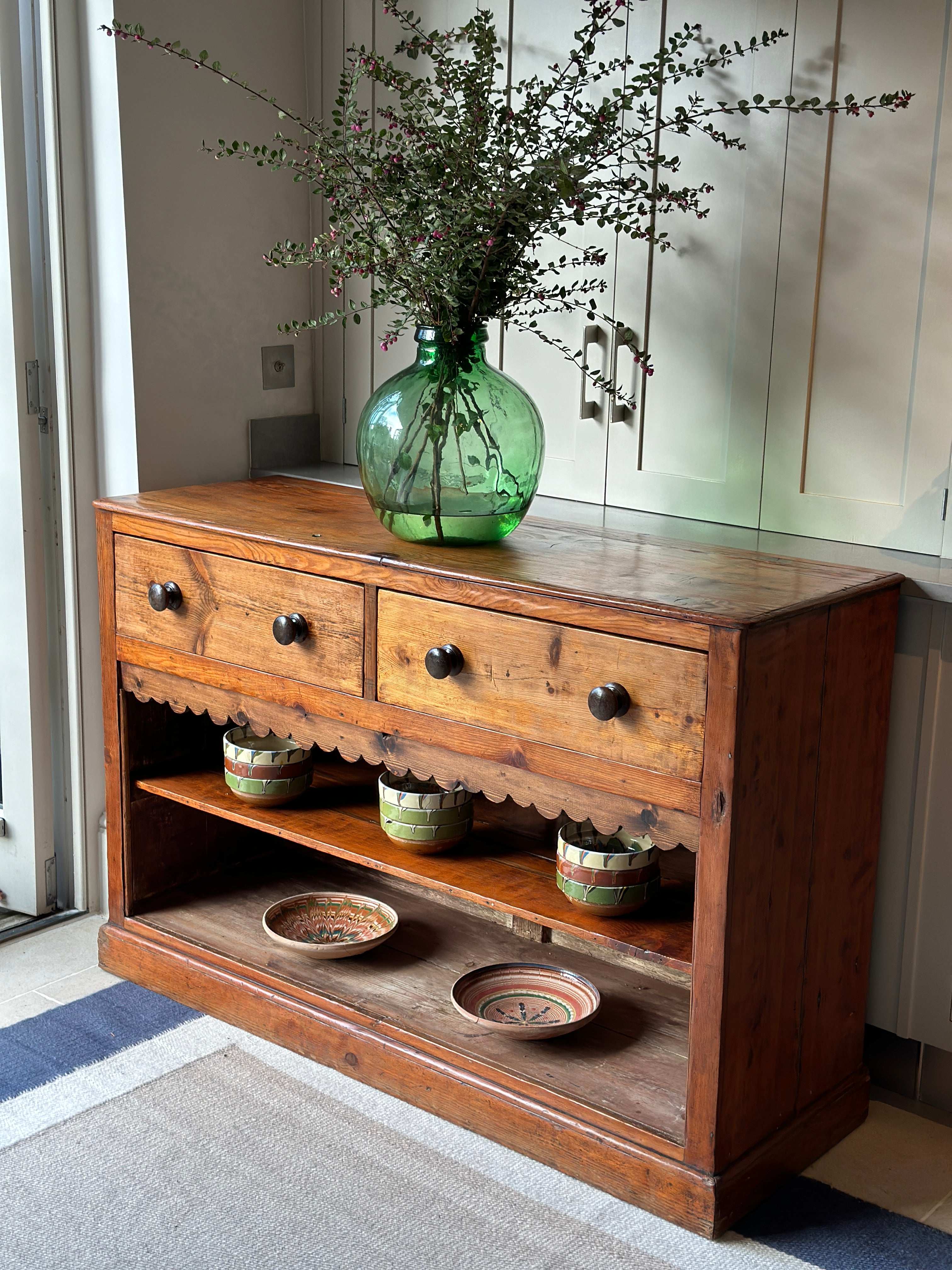 Large Vintage Pine Sideboard with deep drawers