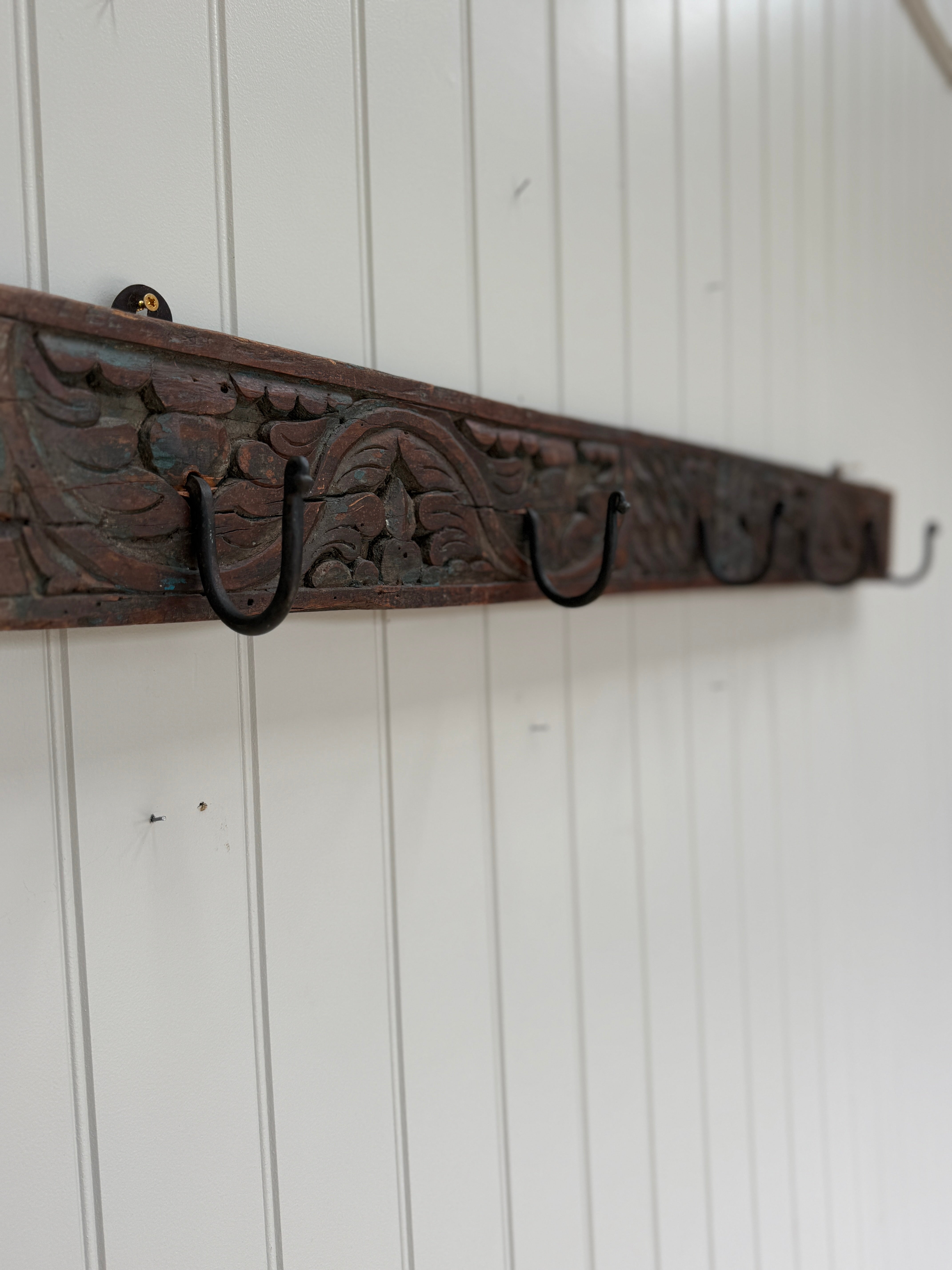 Carved Wood Coat Rail probably Indian, 19th Century.