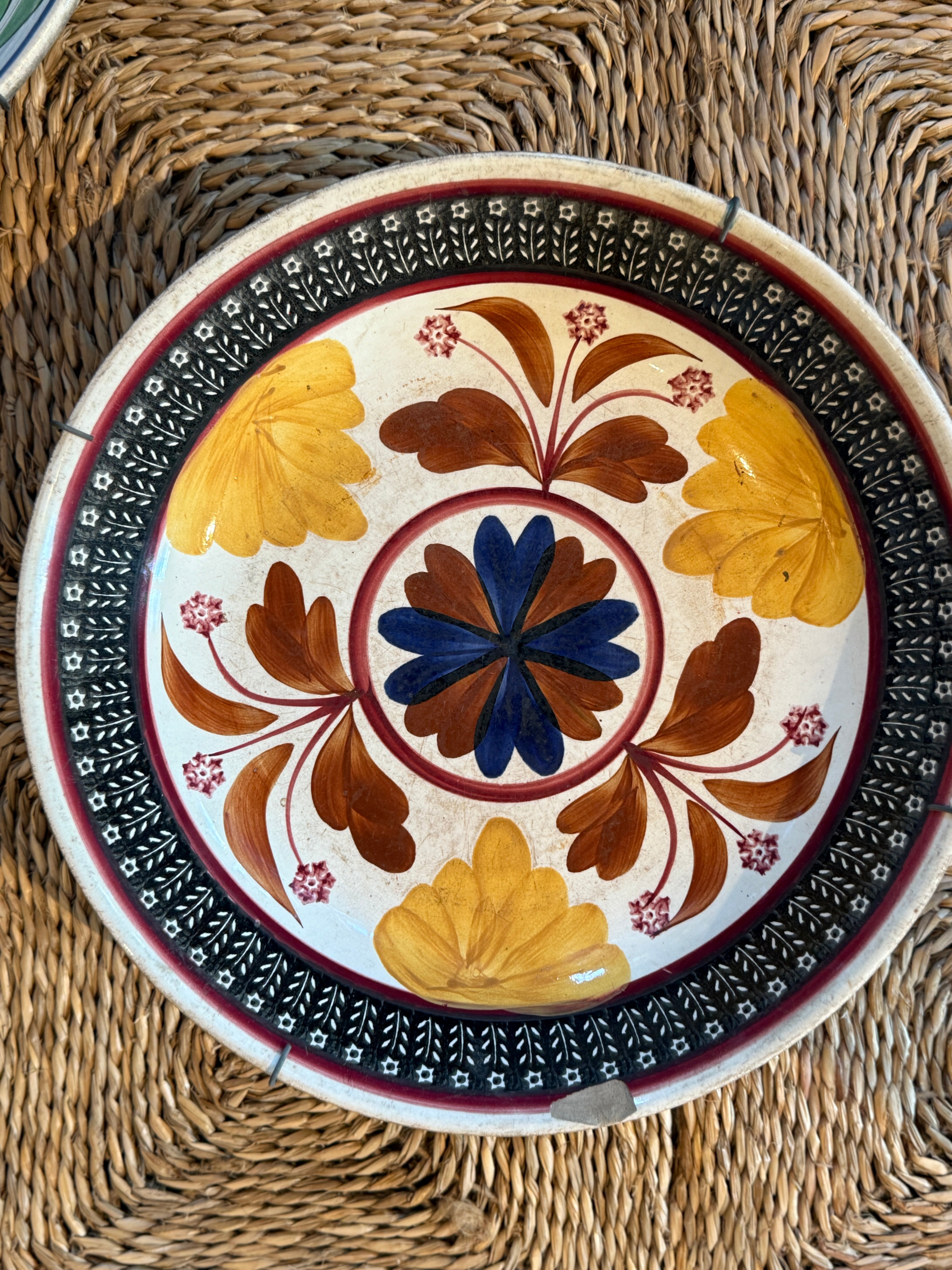 19th Century Dutch Glazed Ironstone Bowl from Ceylon/Sri Lanka