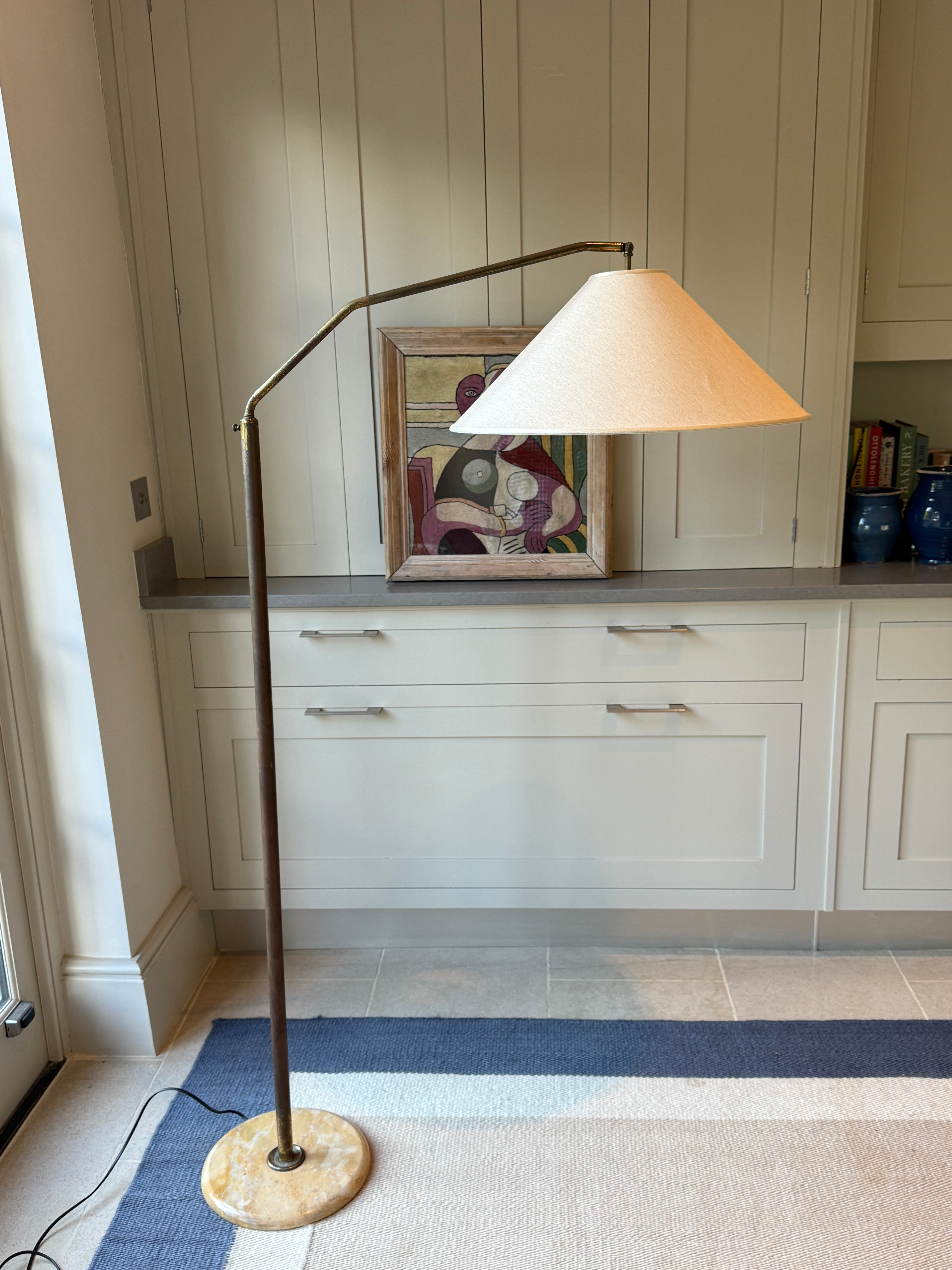 Italian 50s Marble & Brass Extending Floor lamp