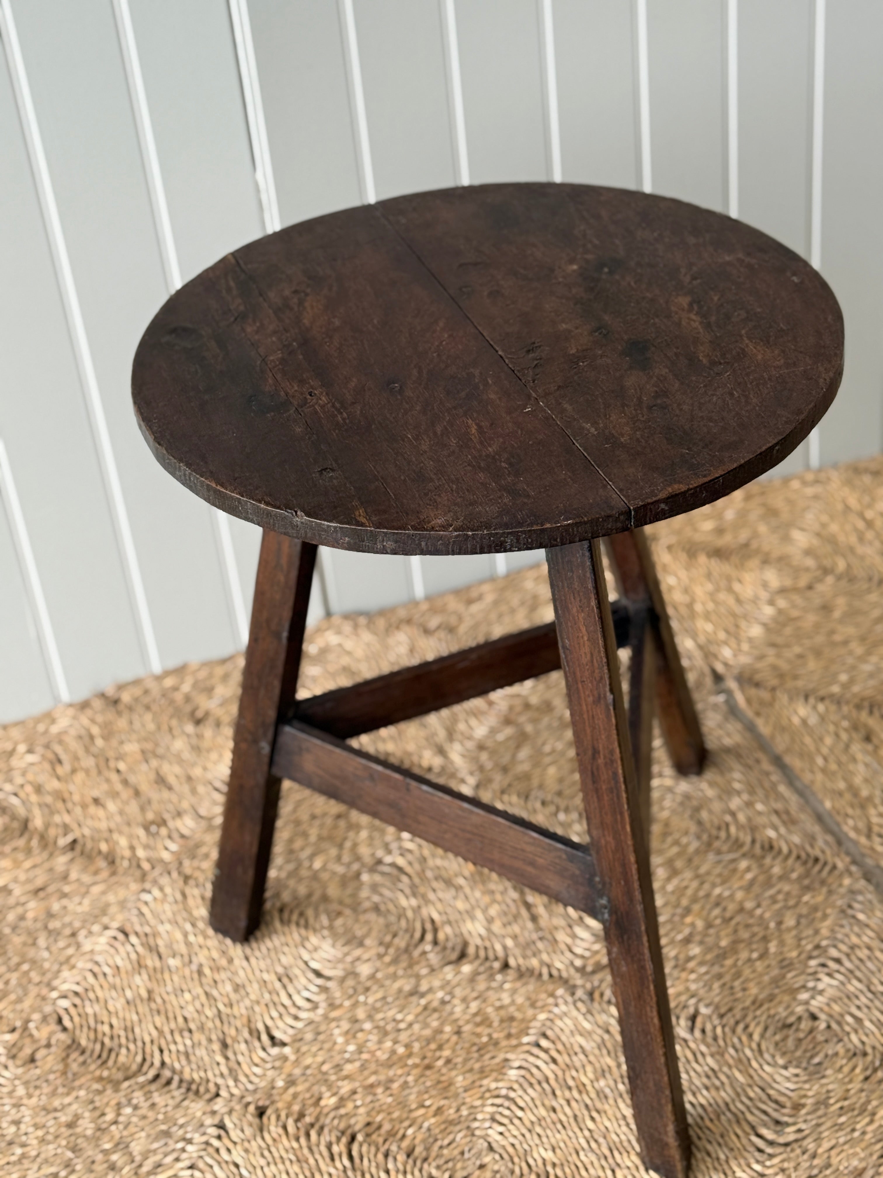 Early 19th Century Dark Oak Cricket Table