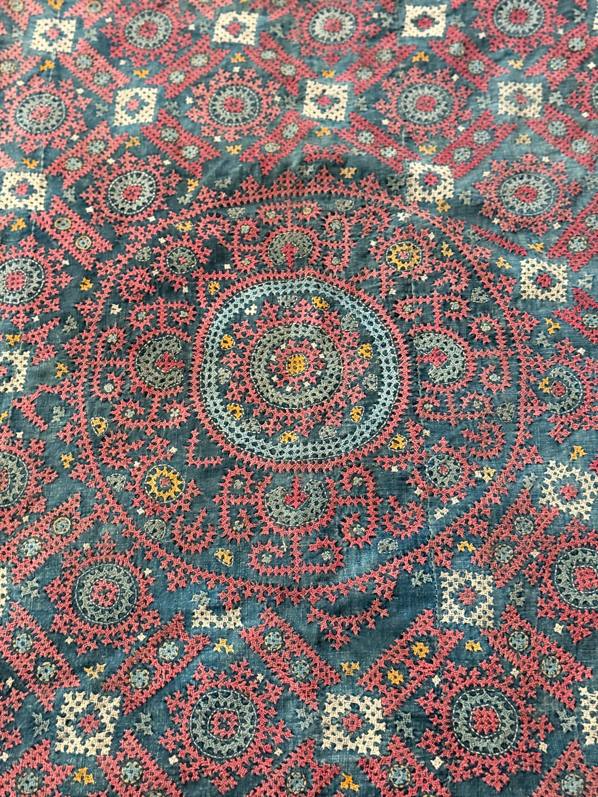 Armenian Marash Cotton Embroidered Panel, Eastern Turkey, Late 19th Century