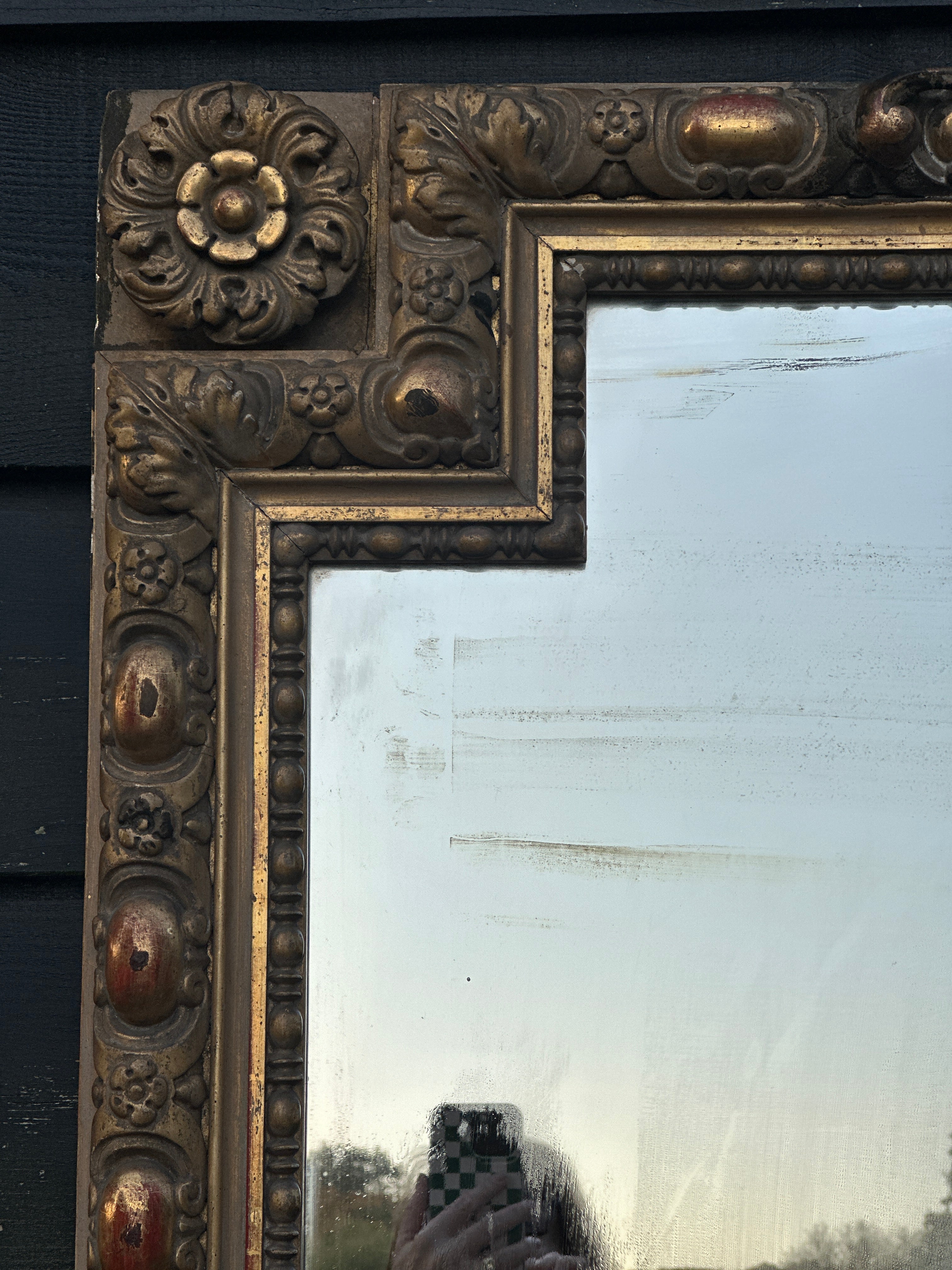 Huge French Gilt Mirror - Faded Grande Dame