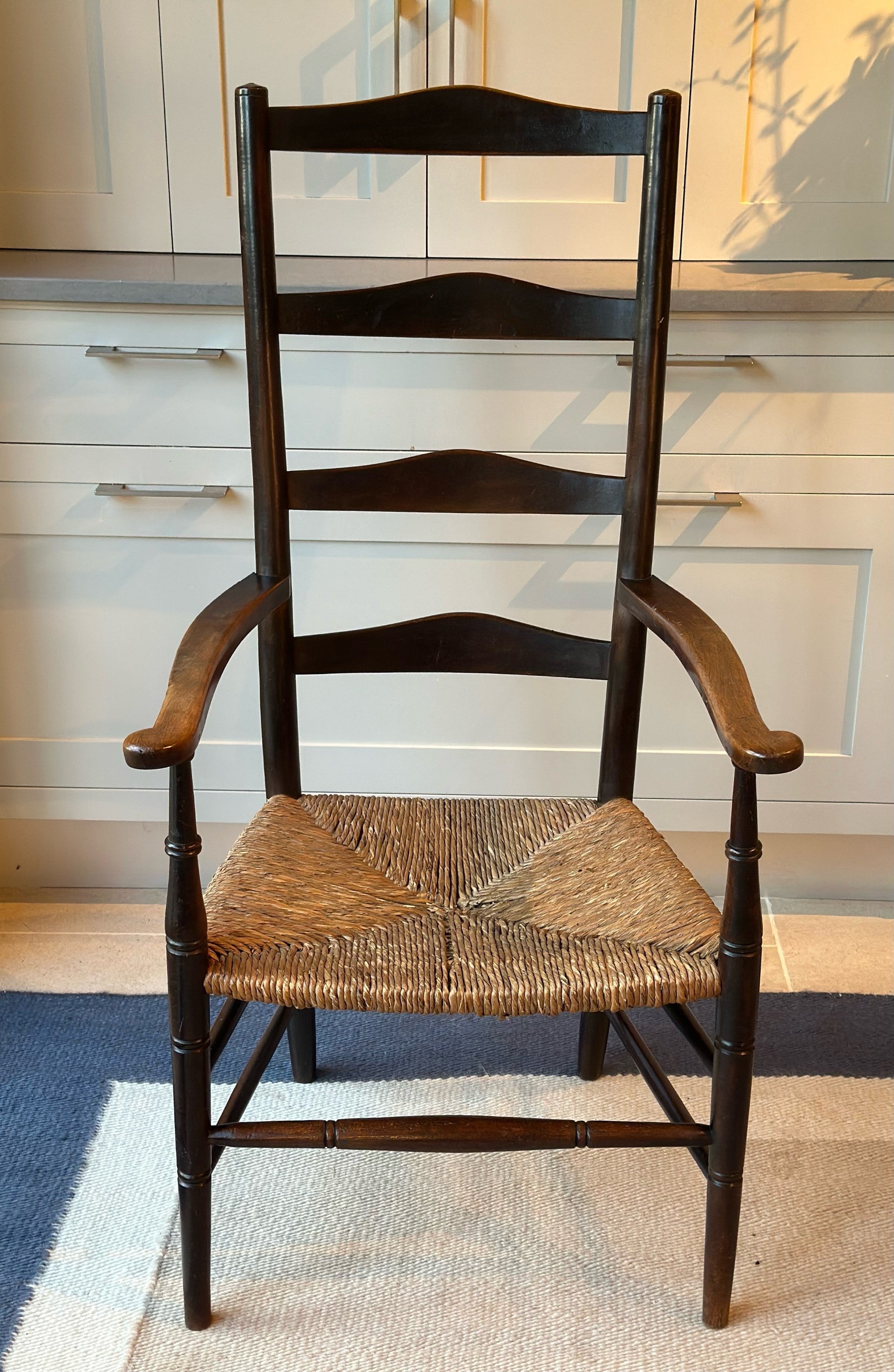 Large Rush Seat Ladder Back Chair