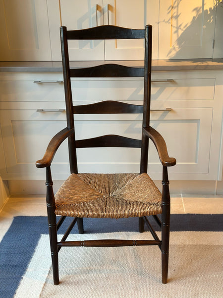 Large Rush Seat Ladder Back Chair