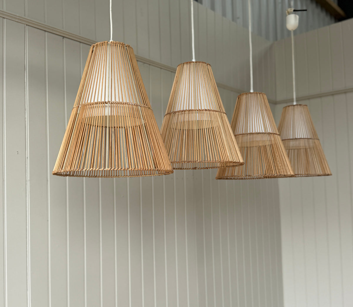 1970s Rattan Pendants