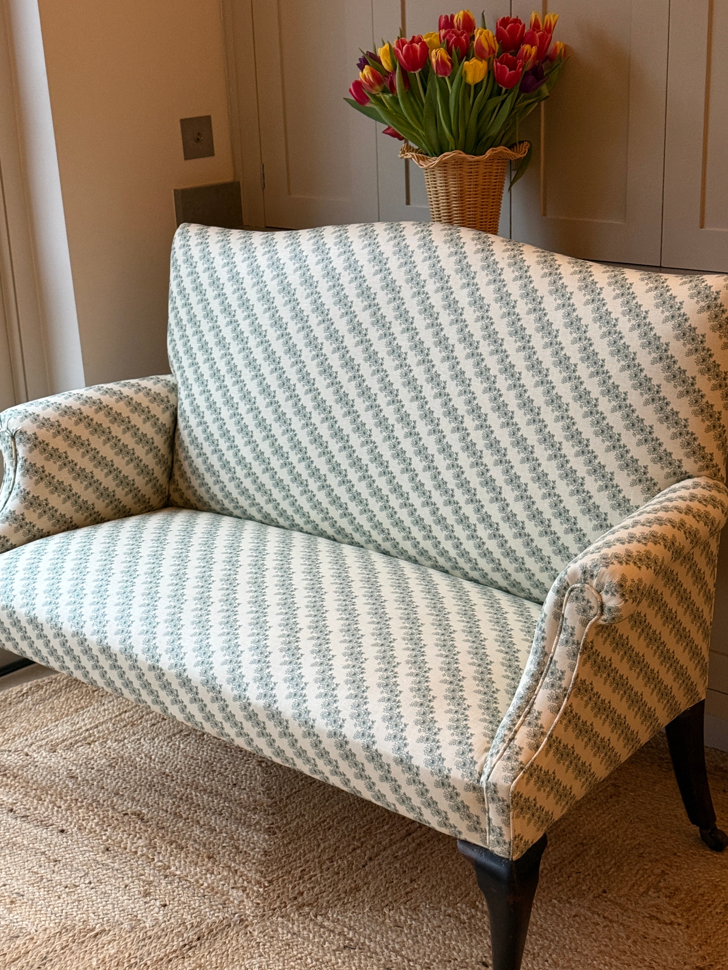 English Camel Back Sofa in Howe 36 Bourne St