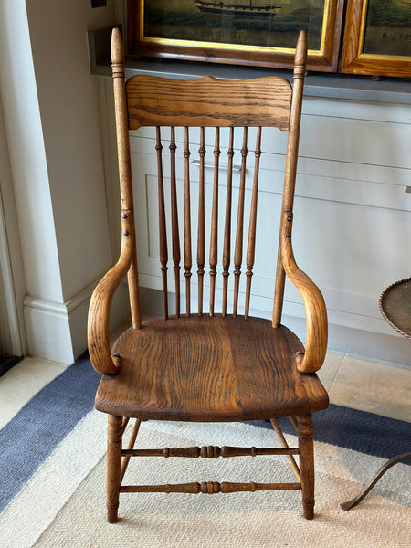 Charming Oak Bentwood Spindle Chair