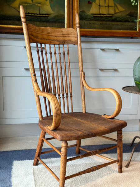 Charming Oak Bentwood Spindle Chair