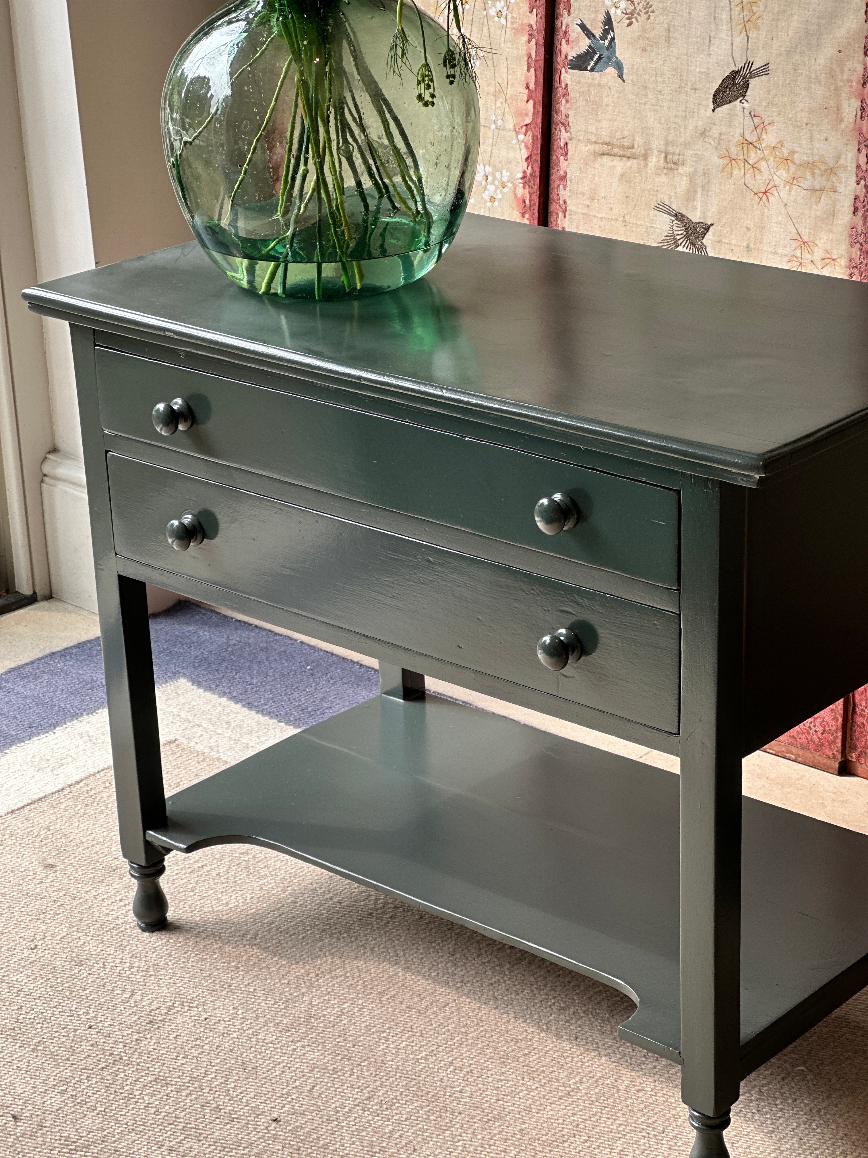 Lovely Painted Pine Washstand in FB Studio Green