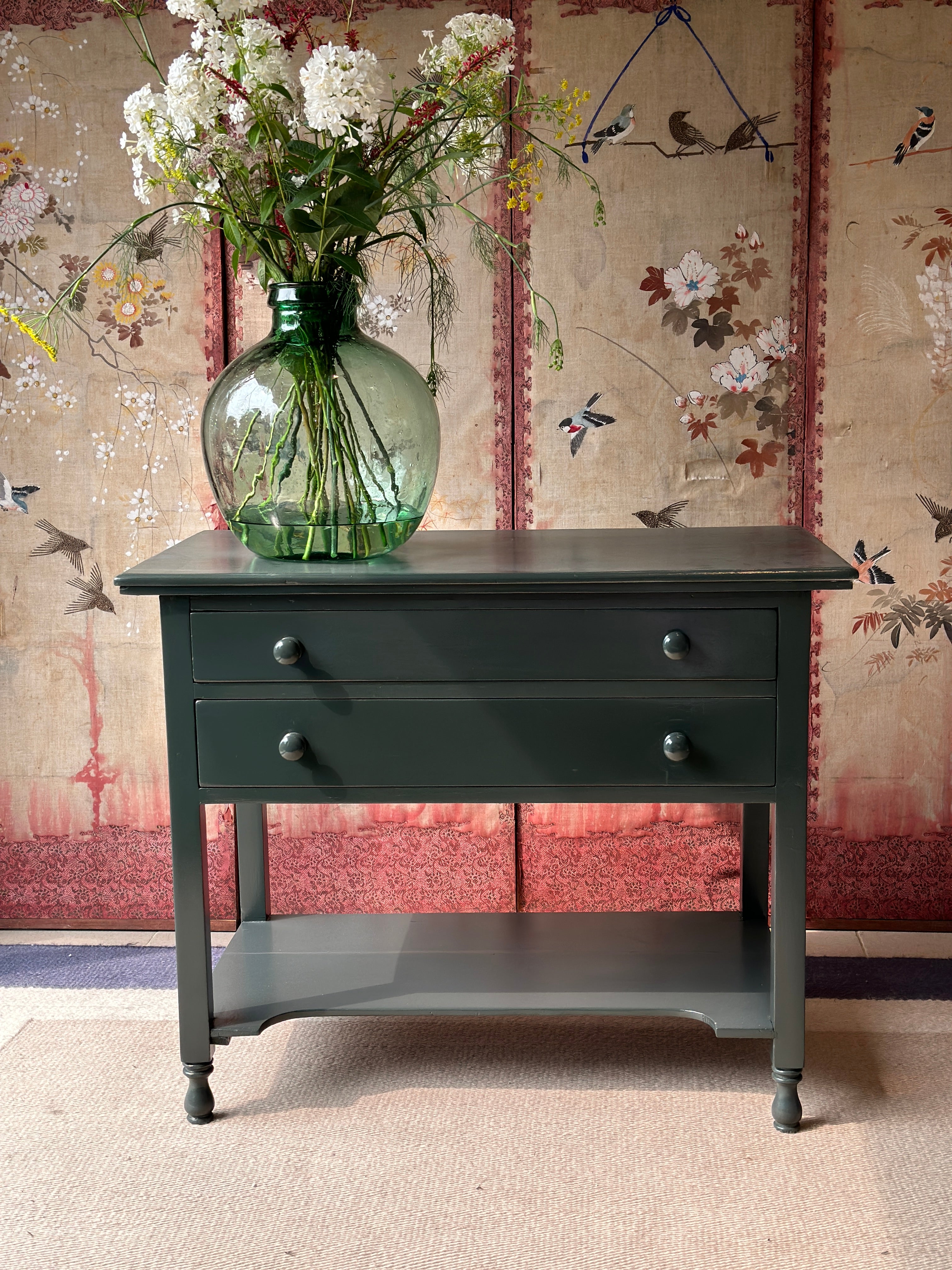 Lovely Painted Pine Washstand in FB Studio Green