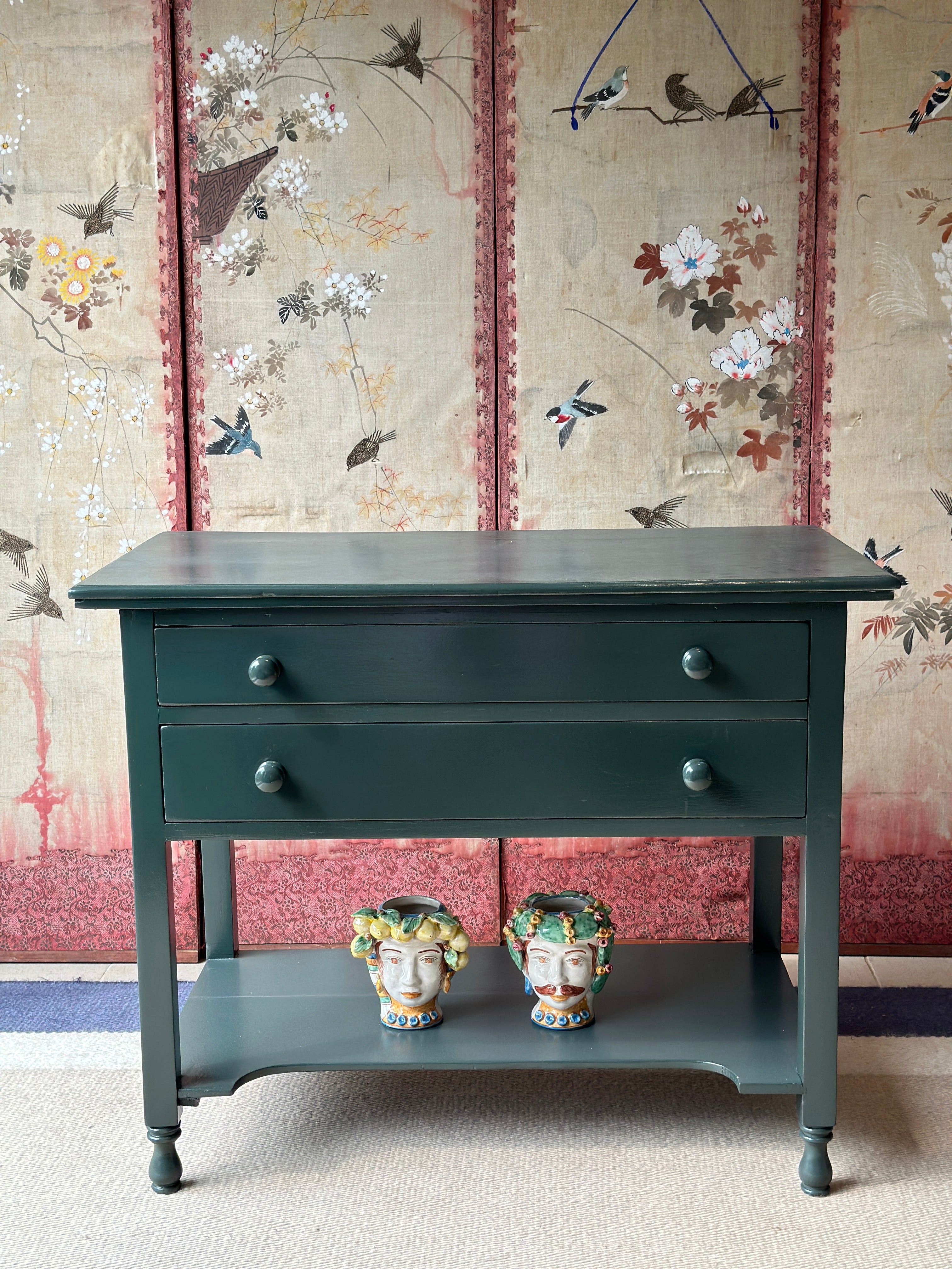 Lovely Painted Pine Washstand in FB Studio Green