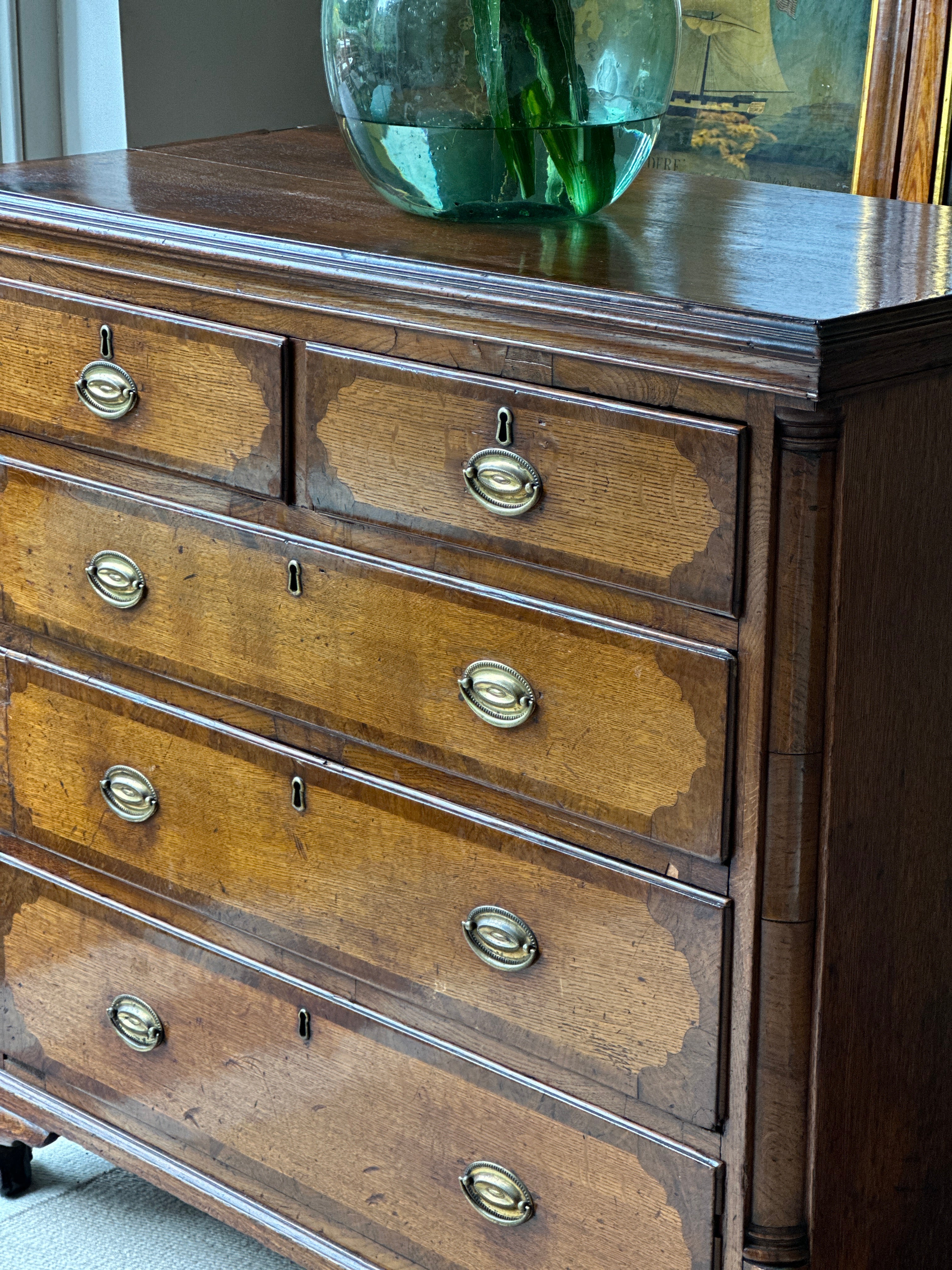 18th Century Scottish Oak Chest of Drawers- super smart