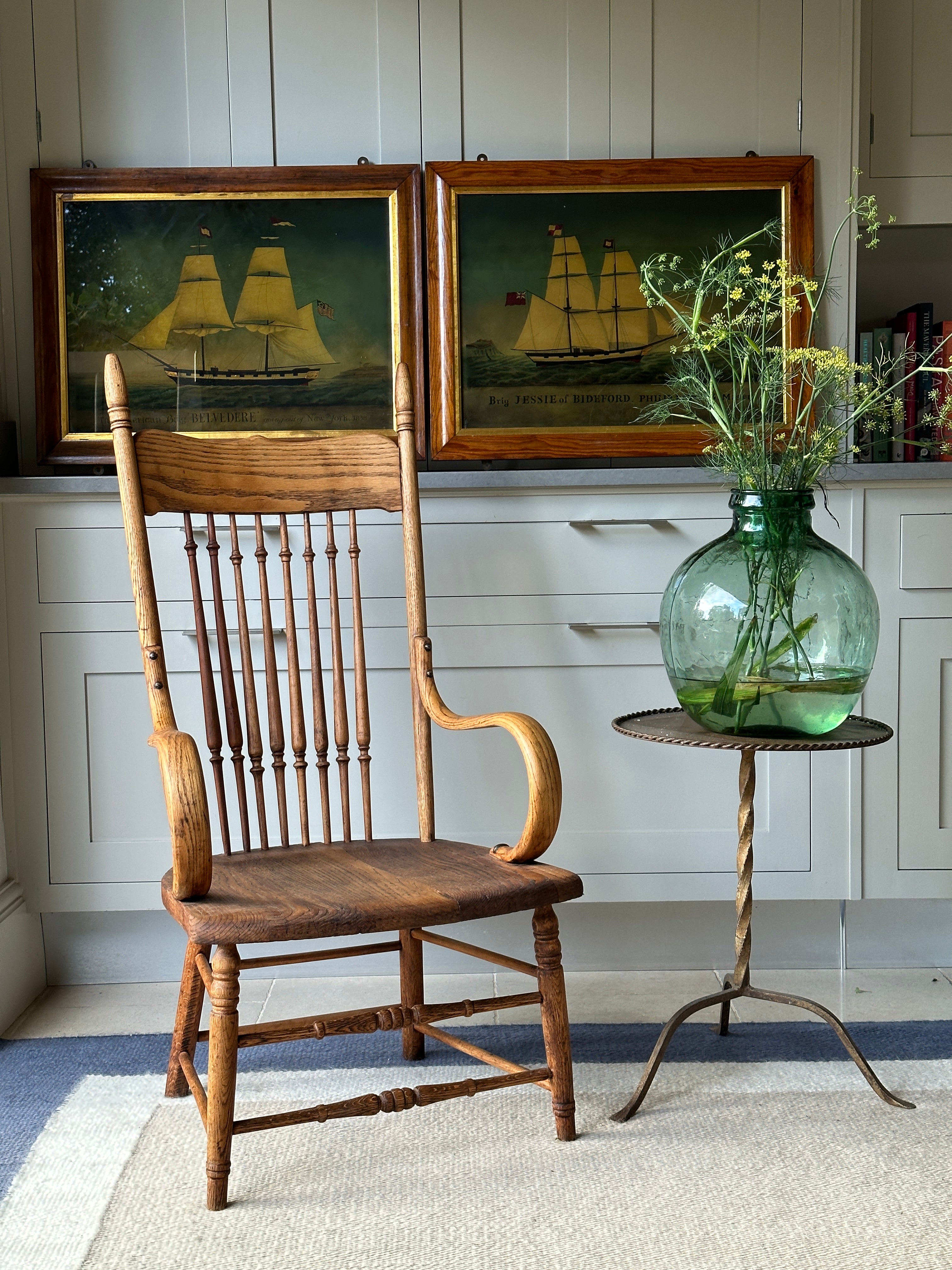 Charming Oak Bentwood Spindle Chair