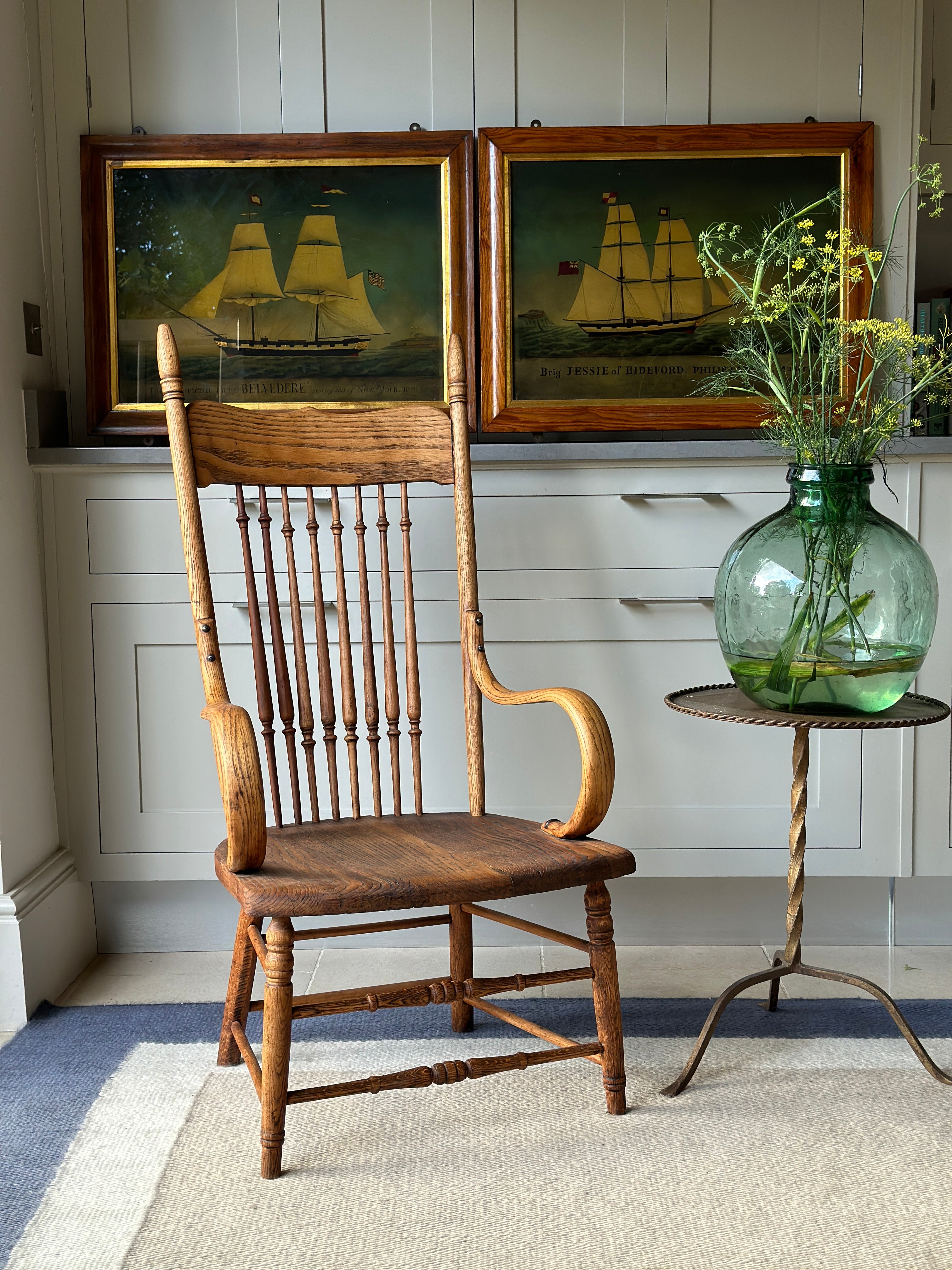 Charming Oak Bentwood Spindle Chair