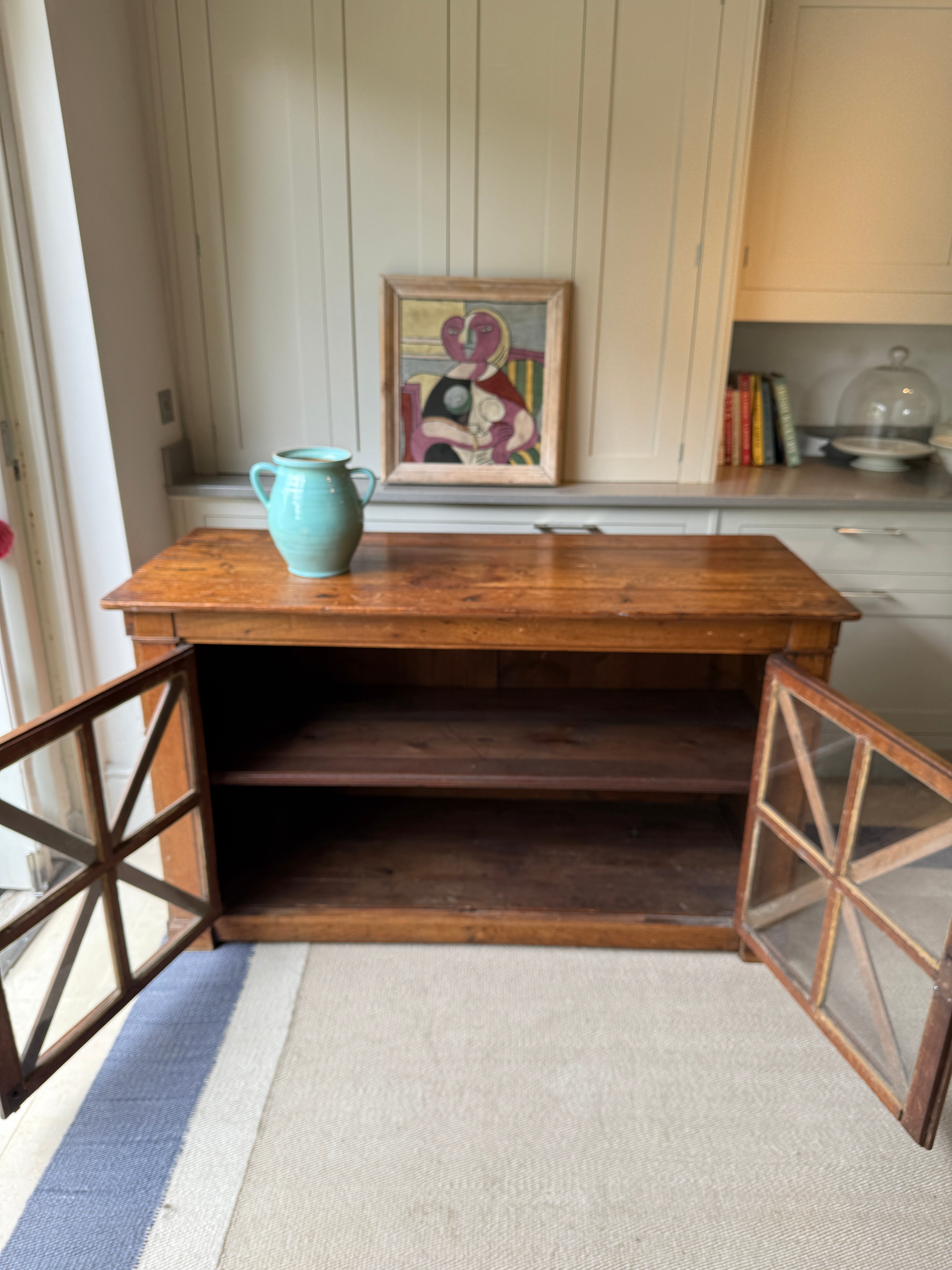 French Glazed Pine Cabinet
