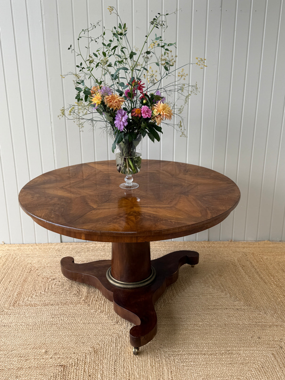 19th Century Walnut Book Matched Centre Table