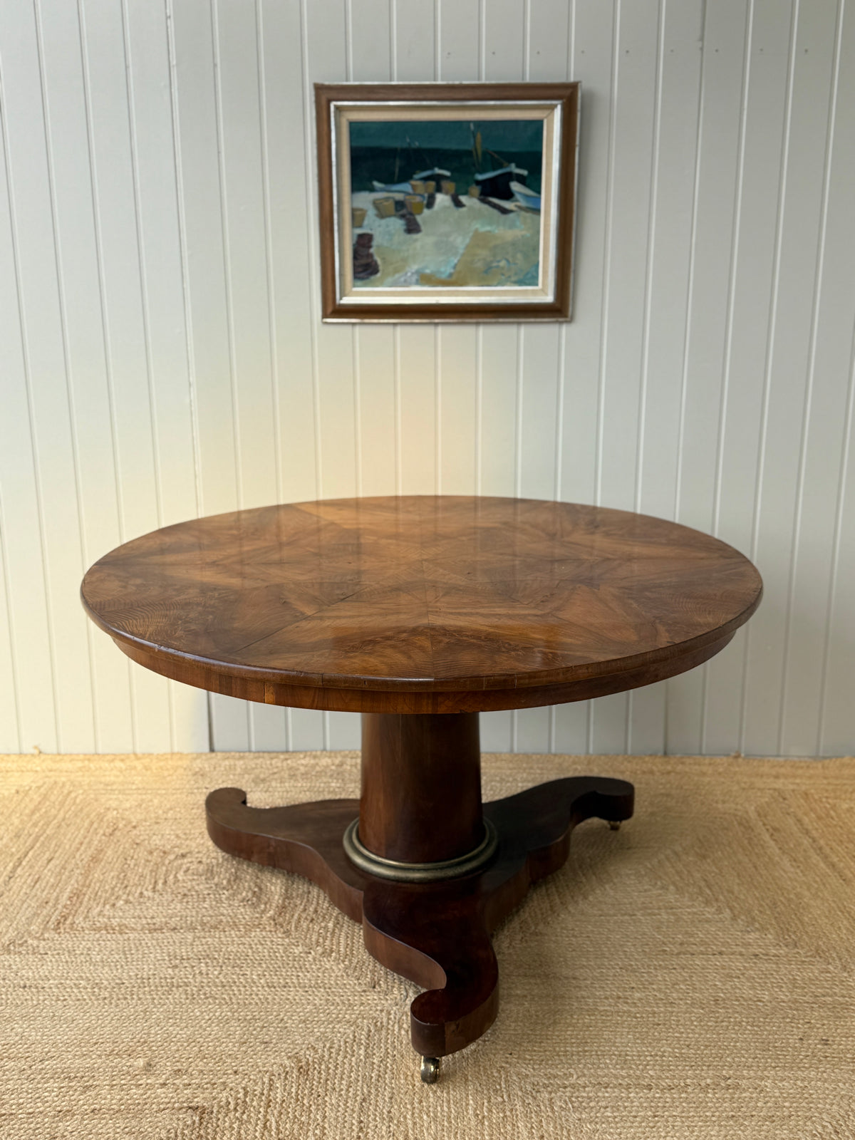 19th Century Walnut Book Matched Centre Table