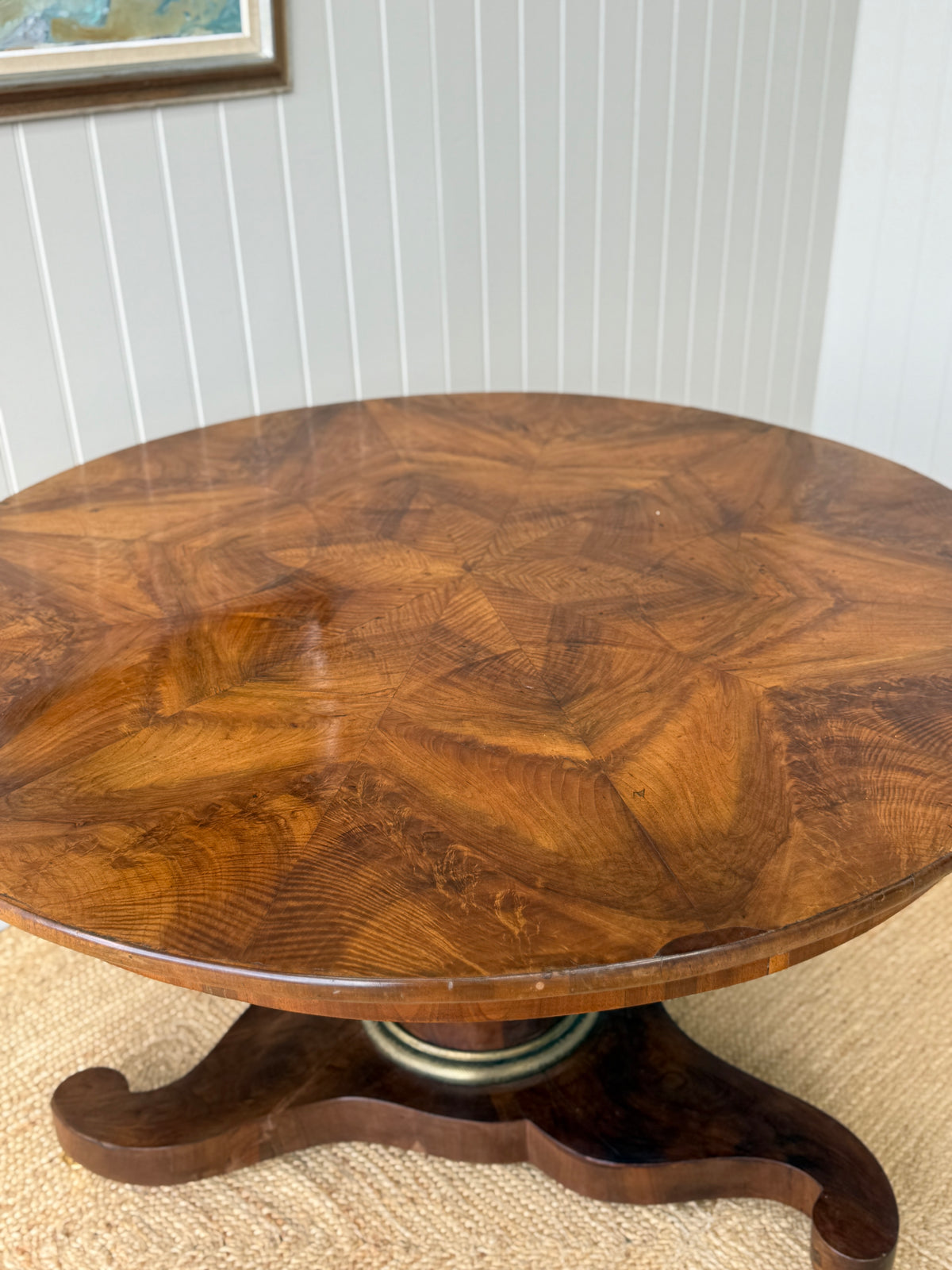 19th Century Walnut Book Matched Centre Table