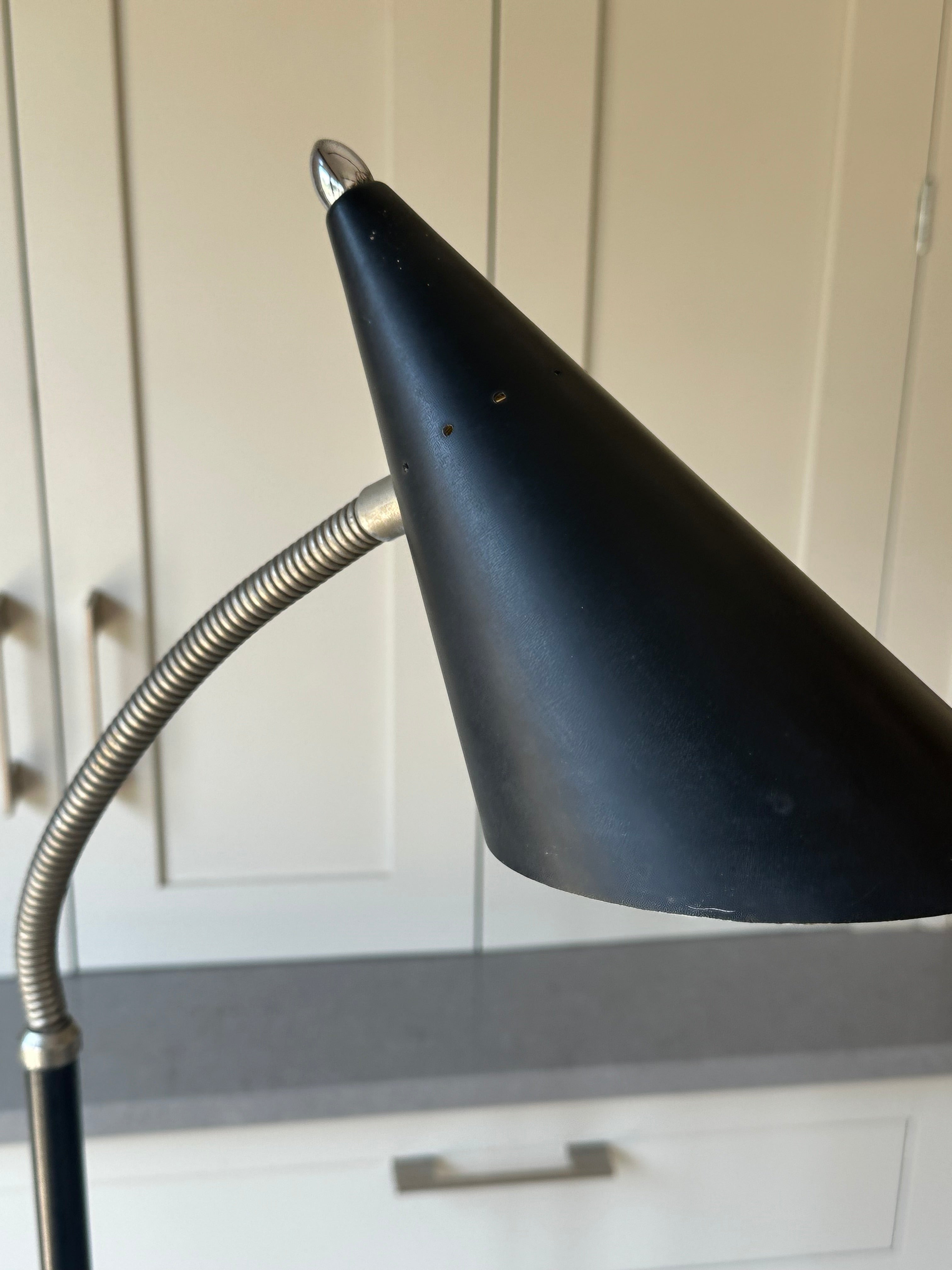 Black Italian 50s Floor lamp with marble base