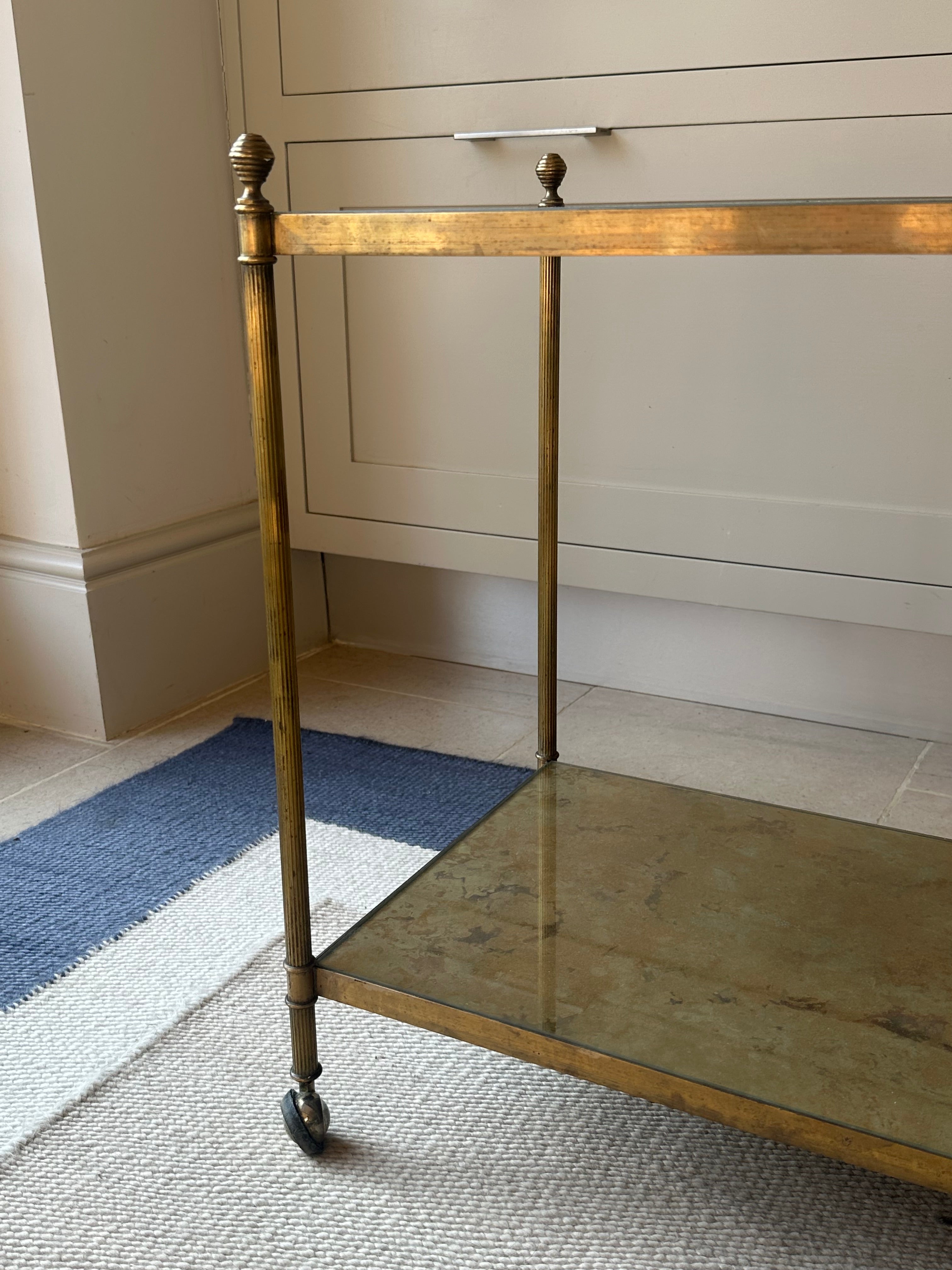 Maison Jansen Églomisé  Brass End Table
