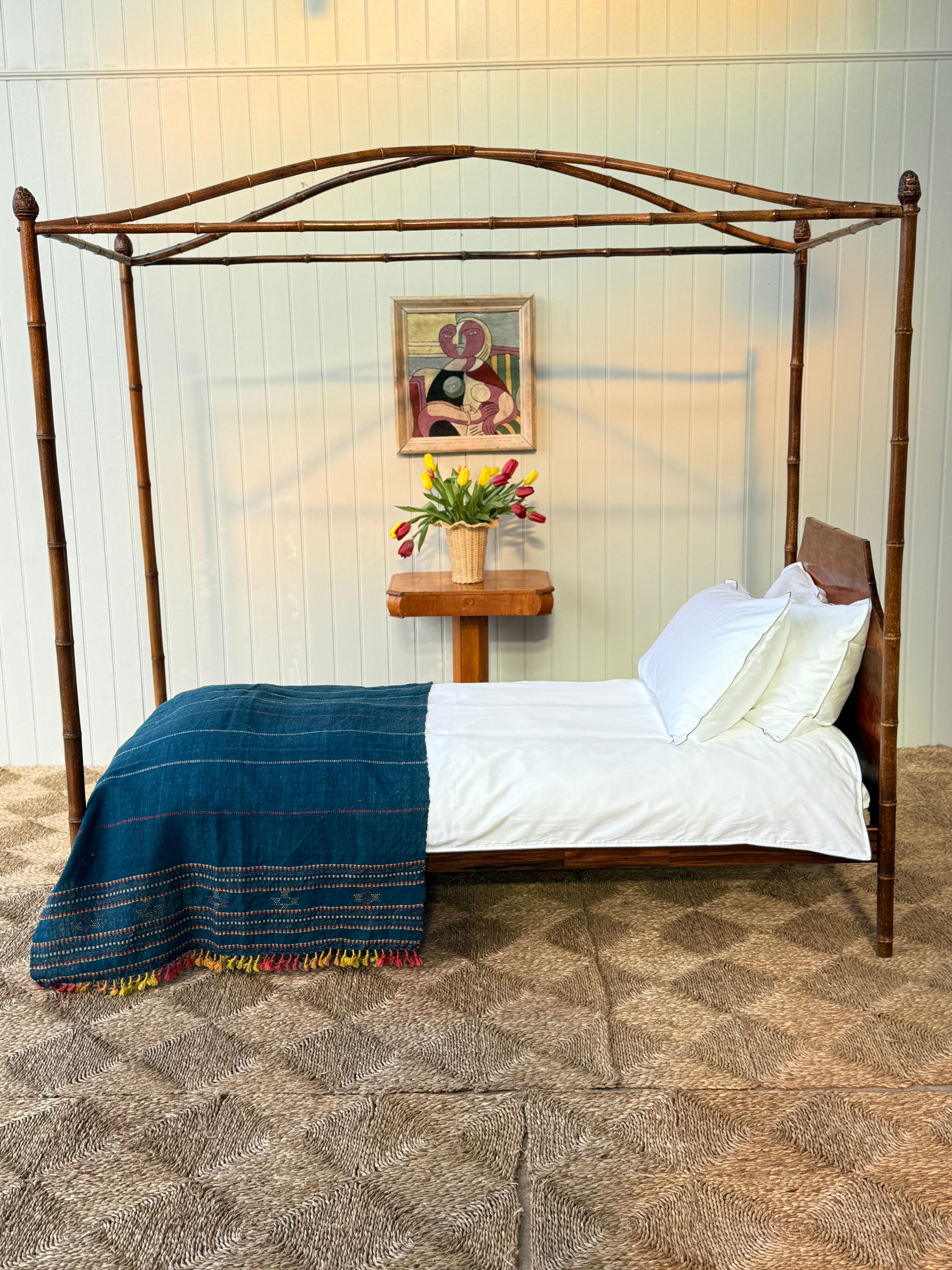 Faux Bamboo Bed with Canopy