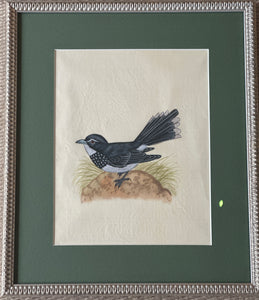 Framed Hand Painted on Silk - Indian Birds F