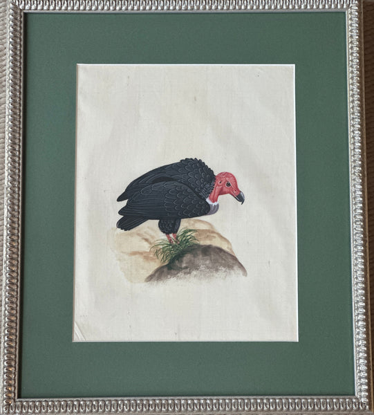 Framed Hand Painted on Silk - Indian Birds E