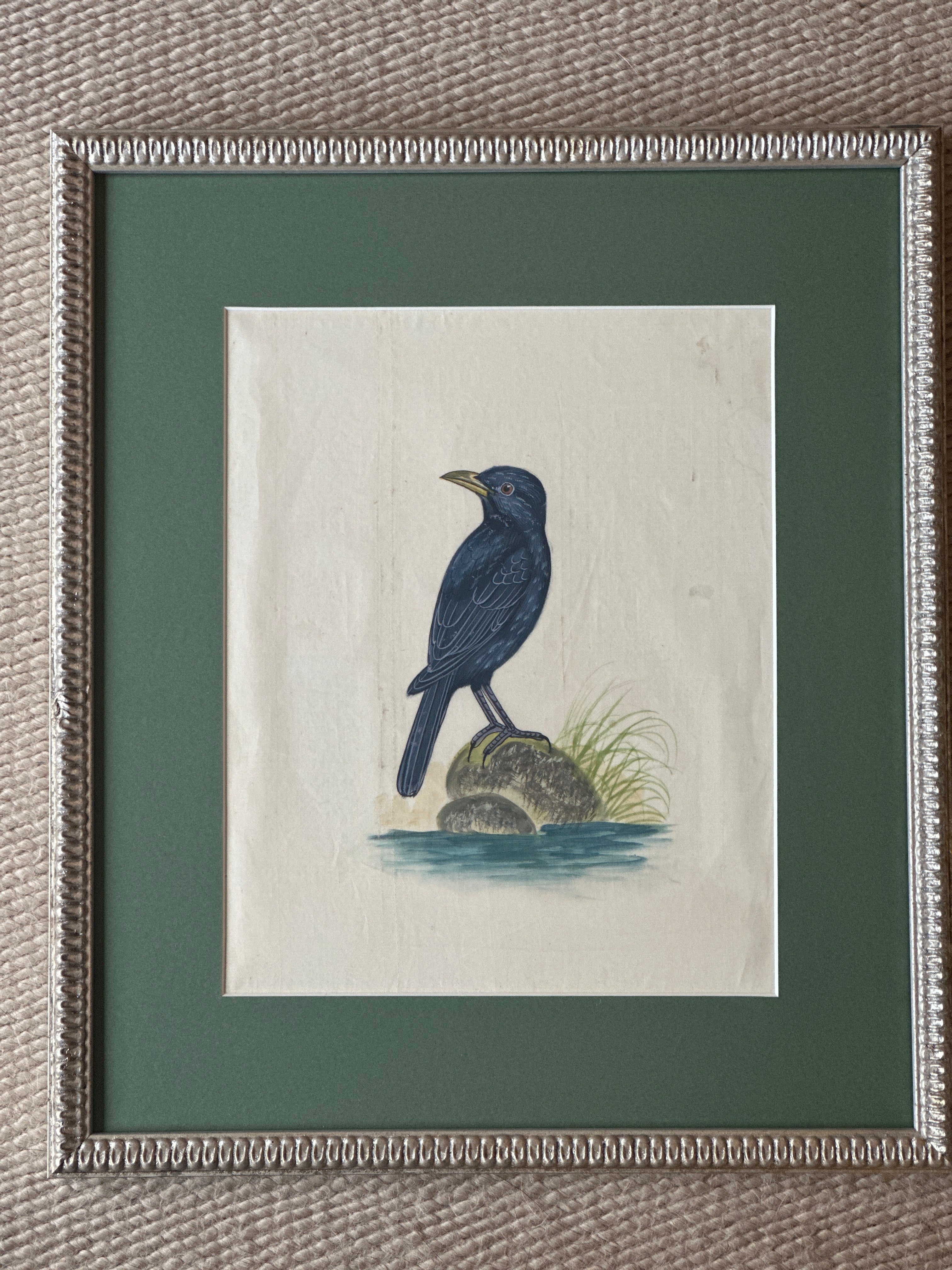 Framed Hand Painted on Silk - Indian Birds C