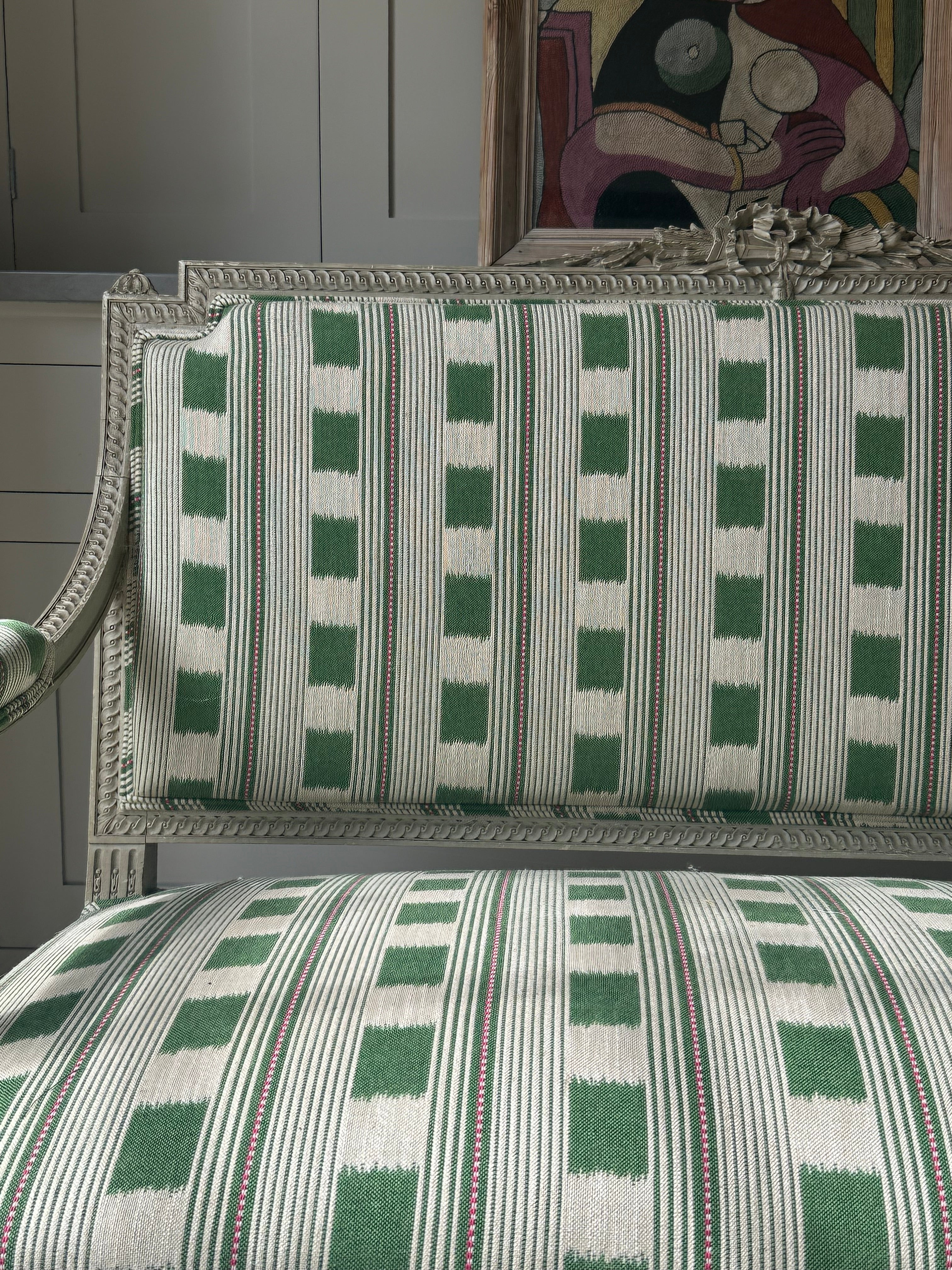French Fauteil Sofa in Lost And Found Fabric by Christopher Farr Cloth
