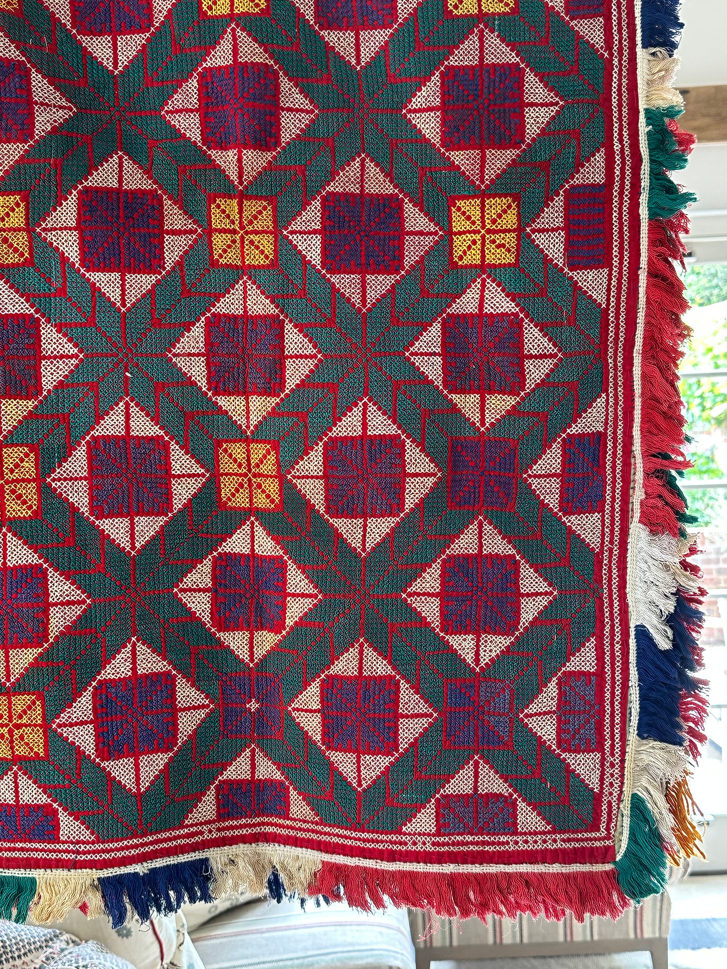 Red, Green and Yellow Bengal Homemade Quilt