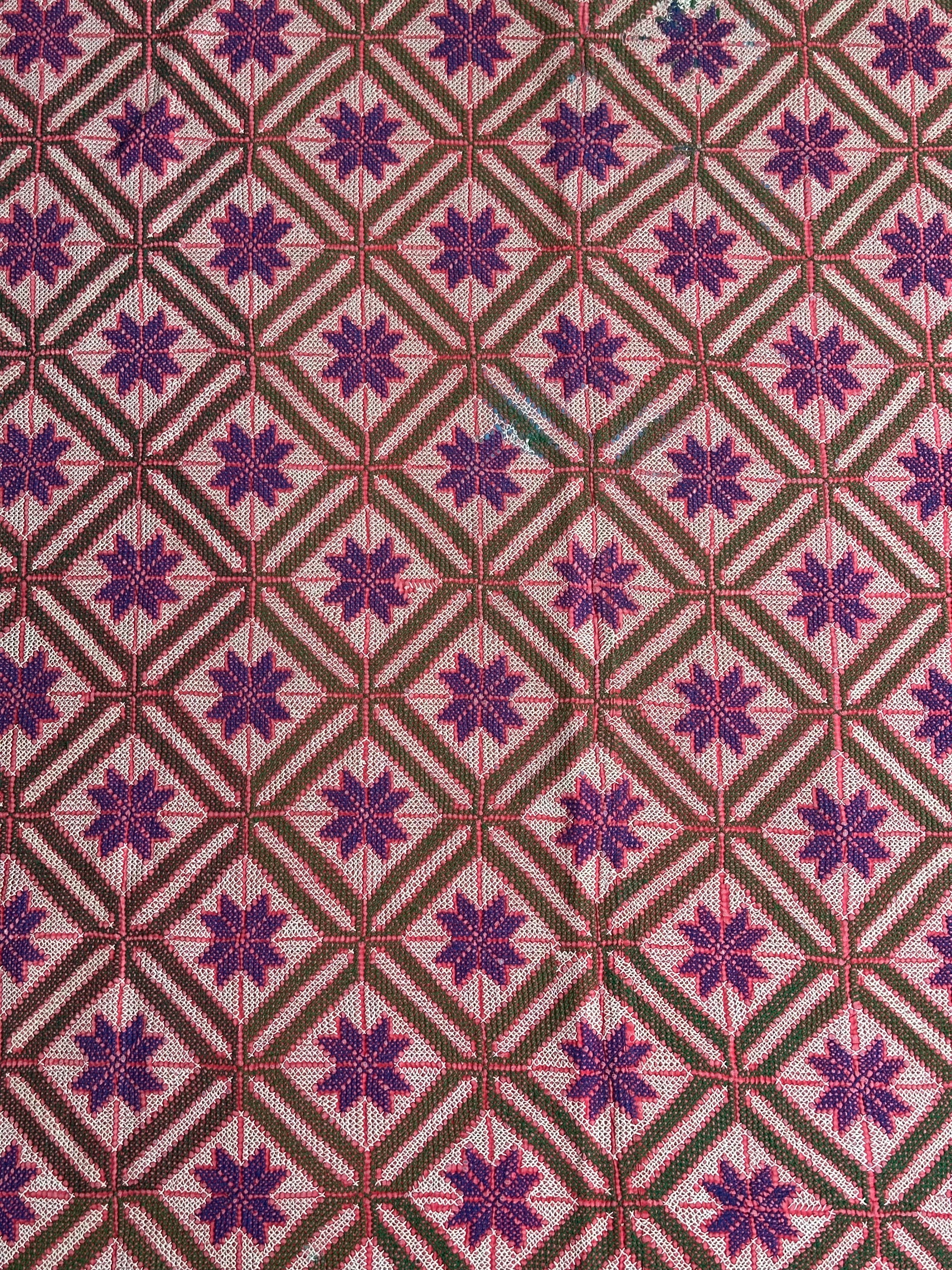 Pink and Green Bengal Handmade Quilt
