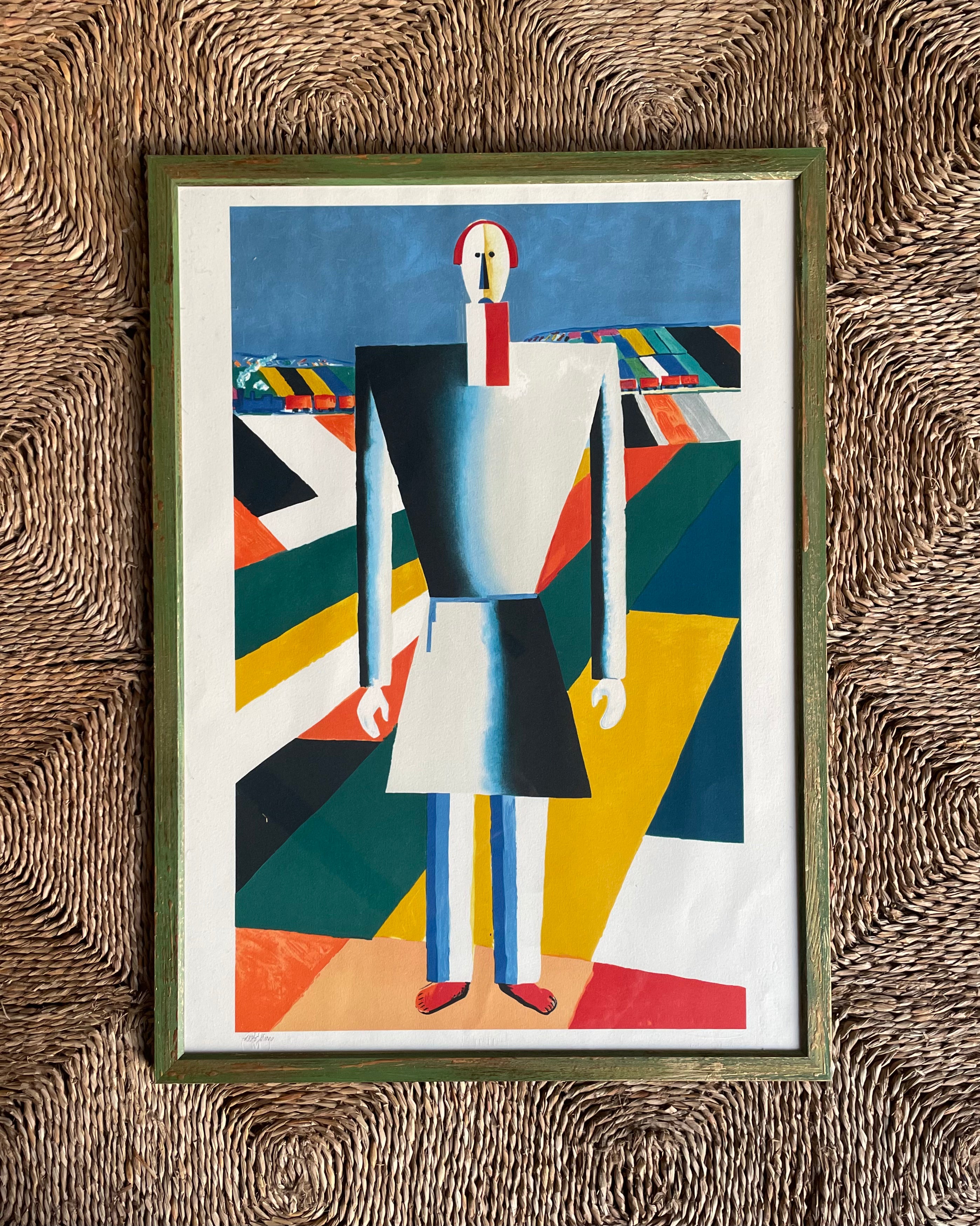 Kasimir Malevich ‘Farmer in a Field’ Framed Lithograph