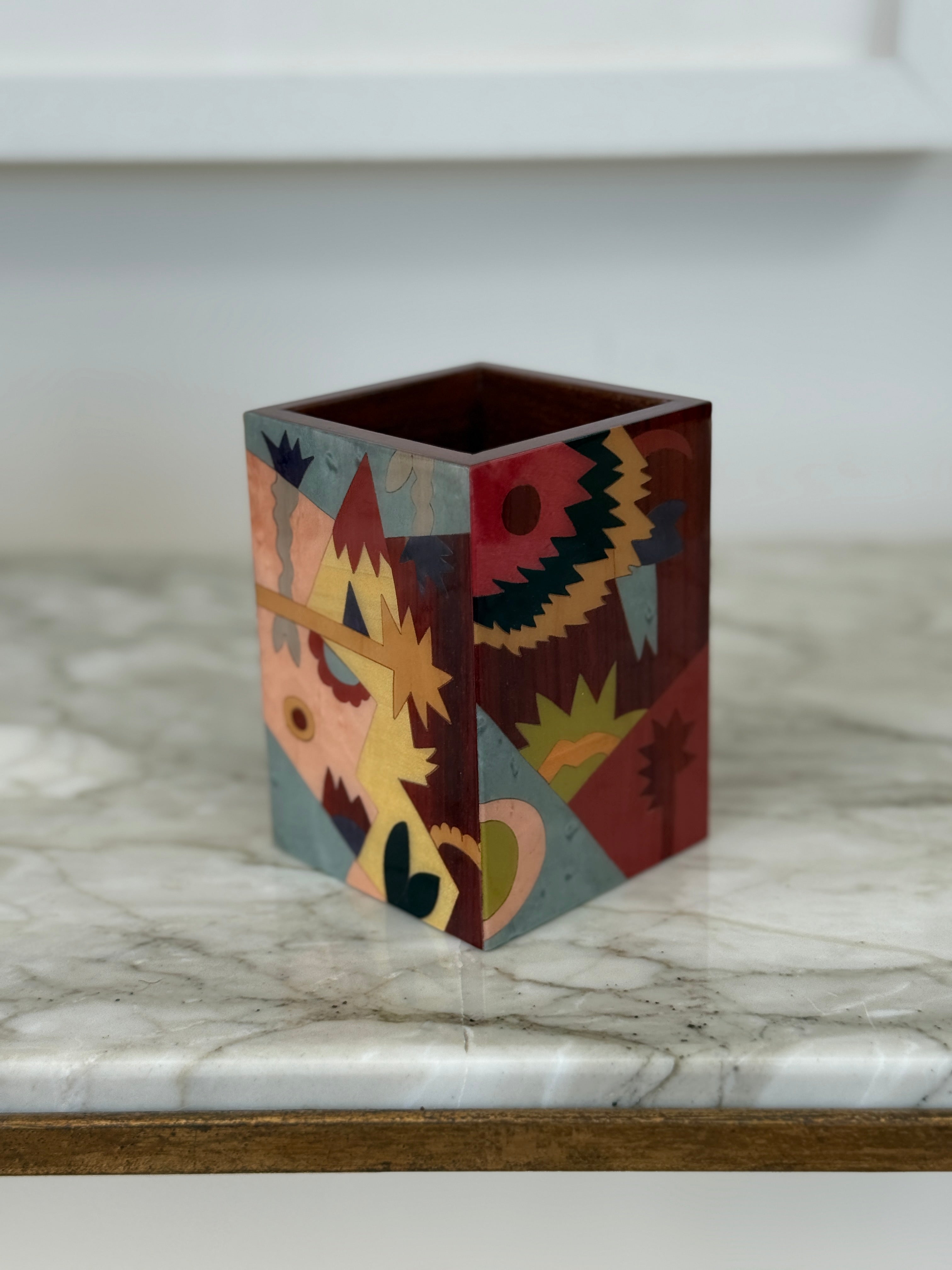Italian Handmade Marquetry Pen Holders