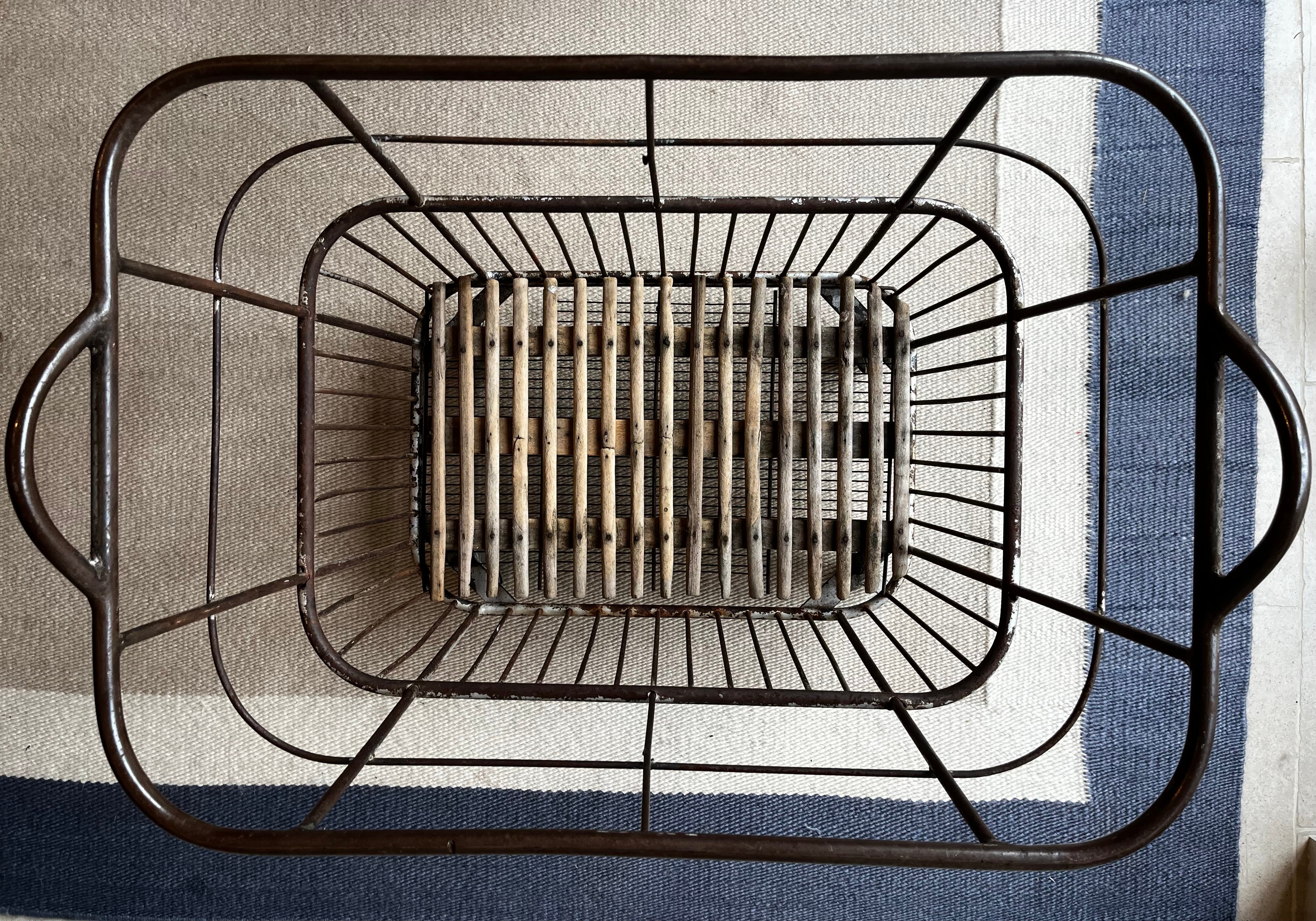 French Metal Baguette Trolley on Castors