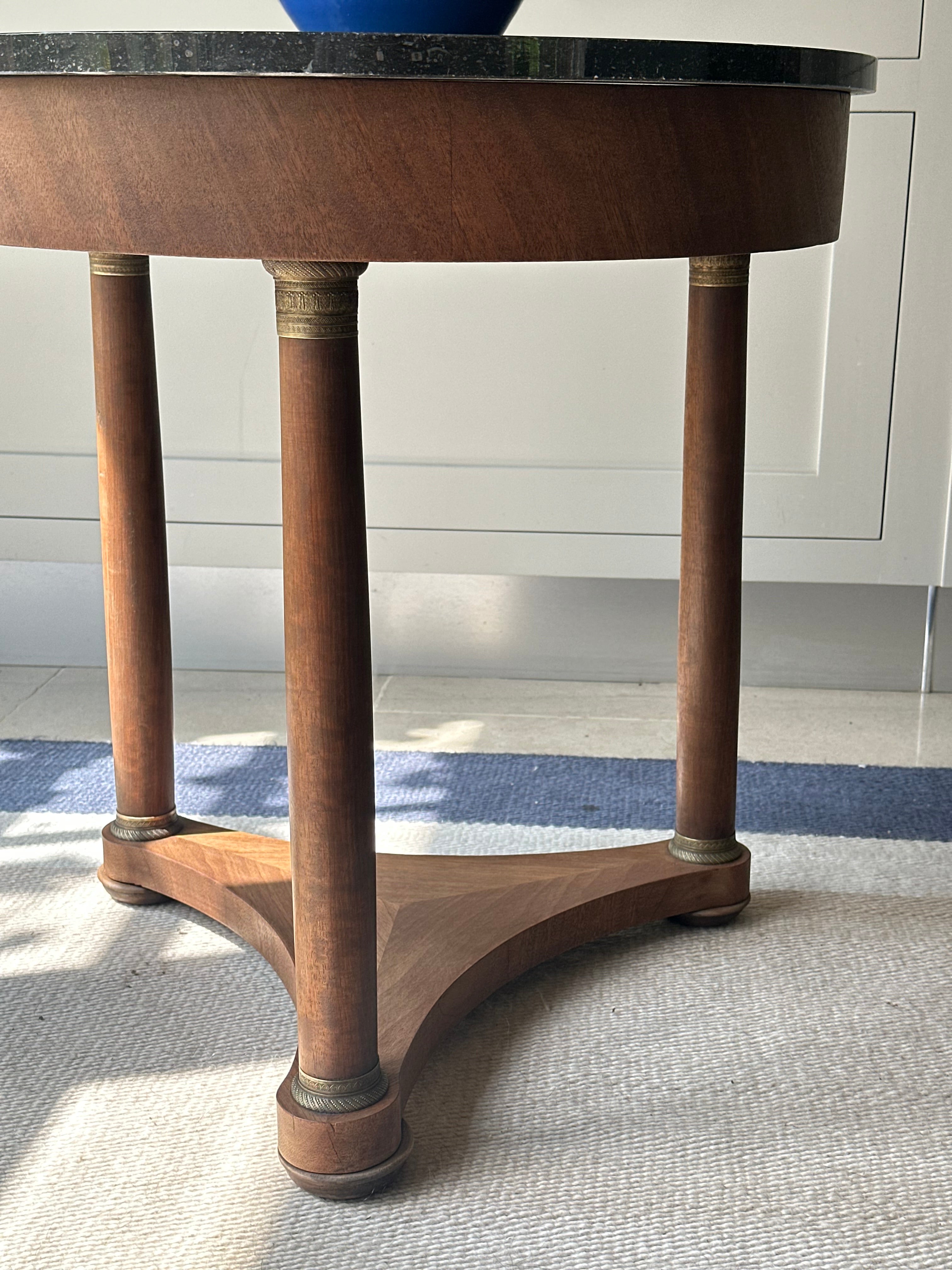 French Empire Gueridon with Dapple Grey Marble Top