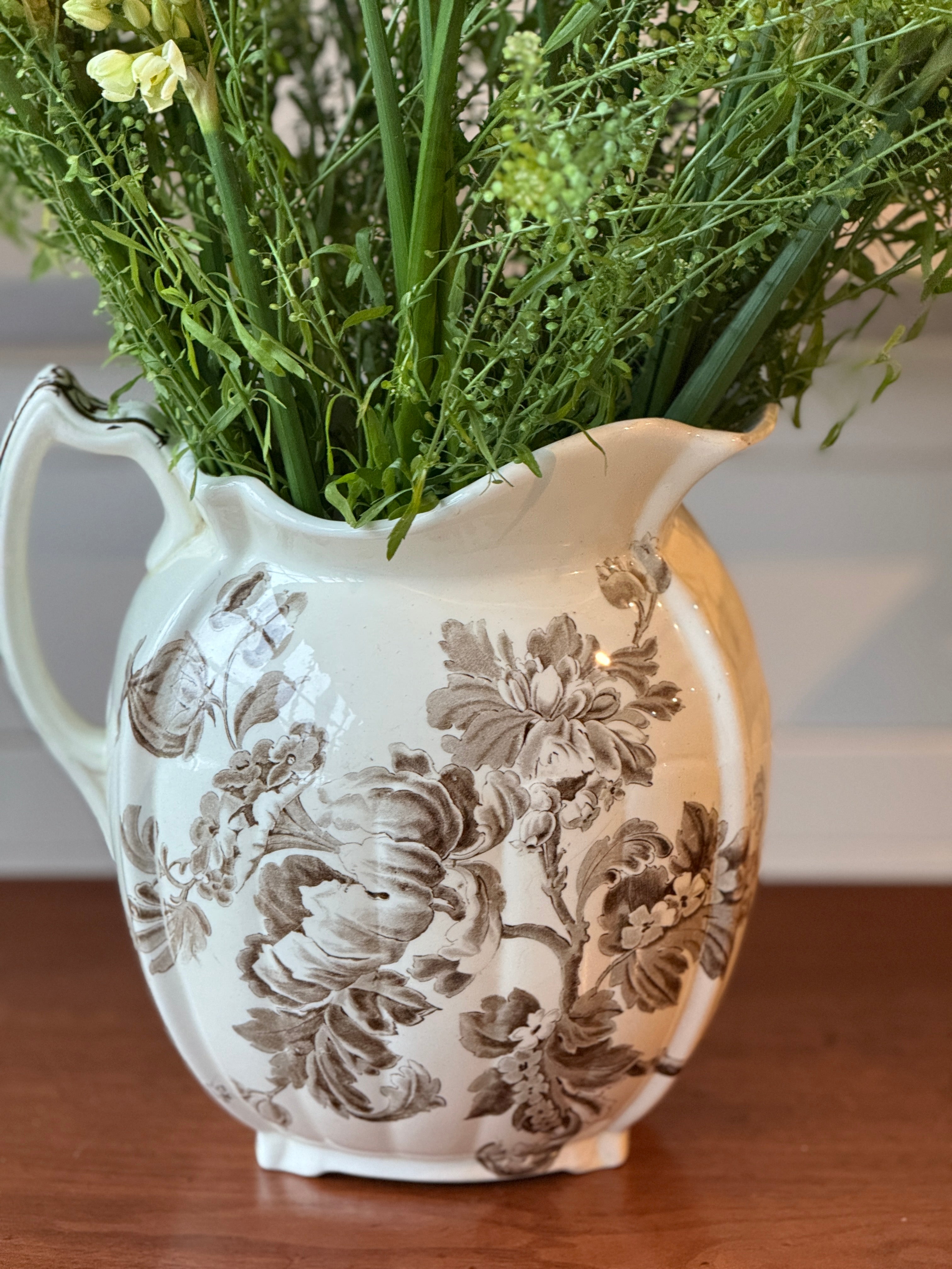 Ivory Ceramic PB&S Large Water Pitcher