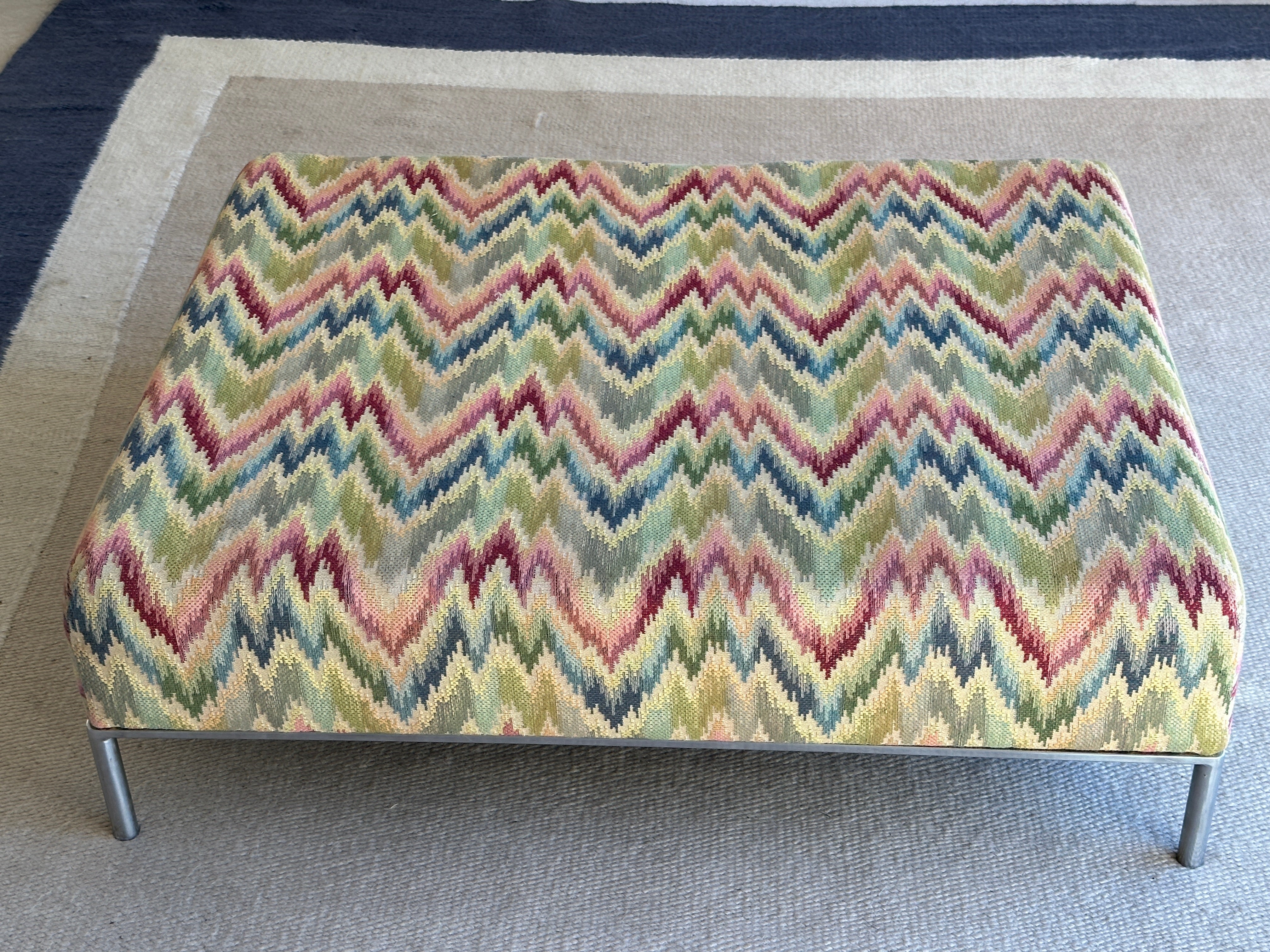 Low Ottoman in Missoni Flame Stitch